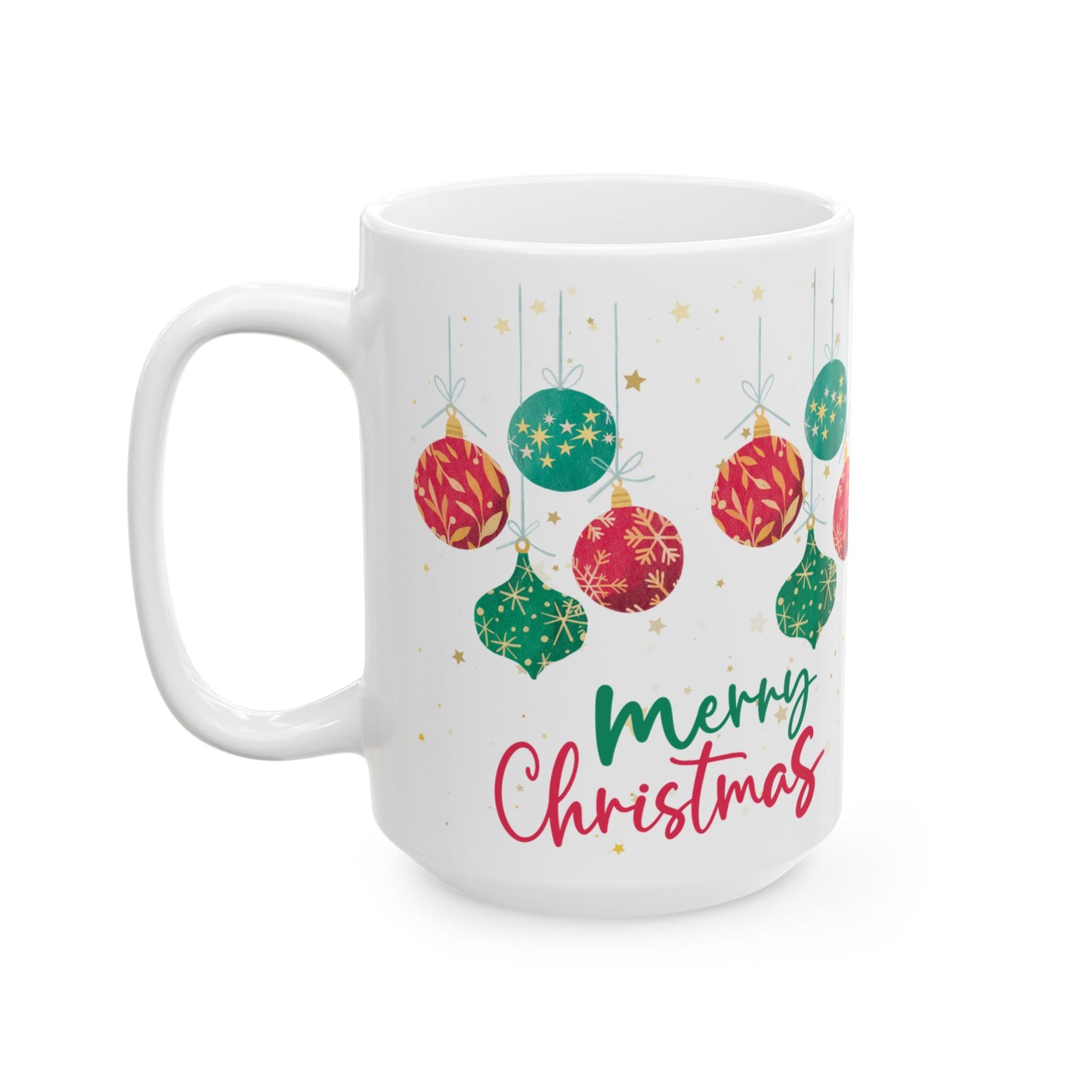 Festive Christmas Mug, Holiday Ornament Coffee Cup, Gift for Tea Lovers, Merry Christmas Beverage Container