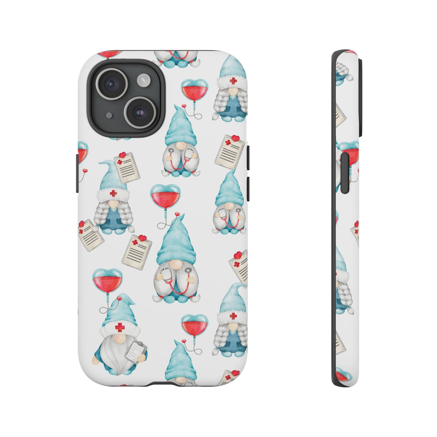 Medical Gnome Phone Case, Blue Gnome Tough Case for Nurses, Doctors, RNs, Cute Healthcare Gift