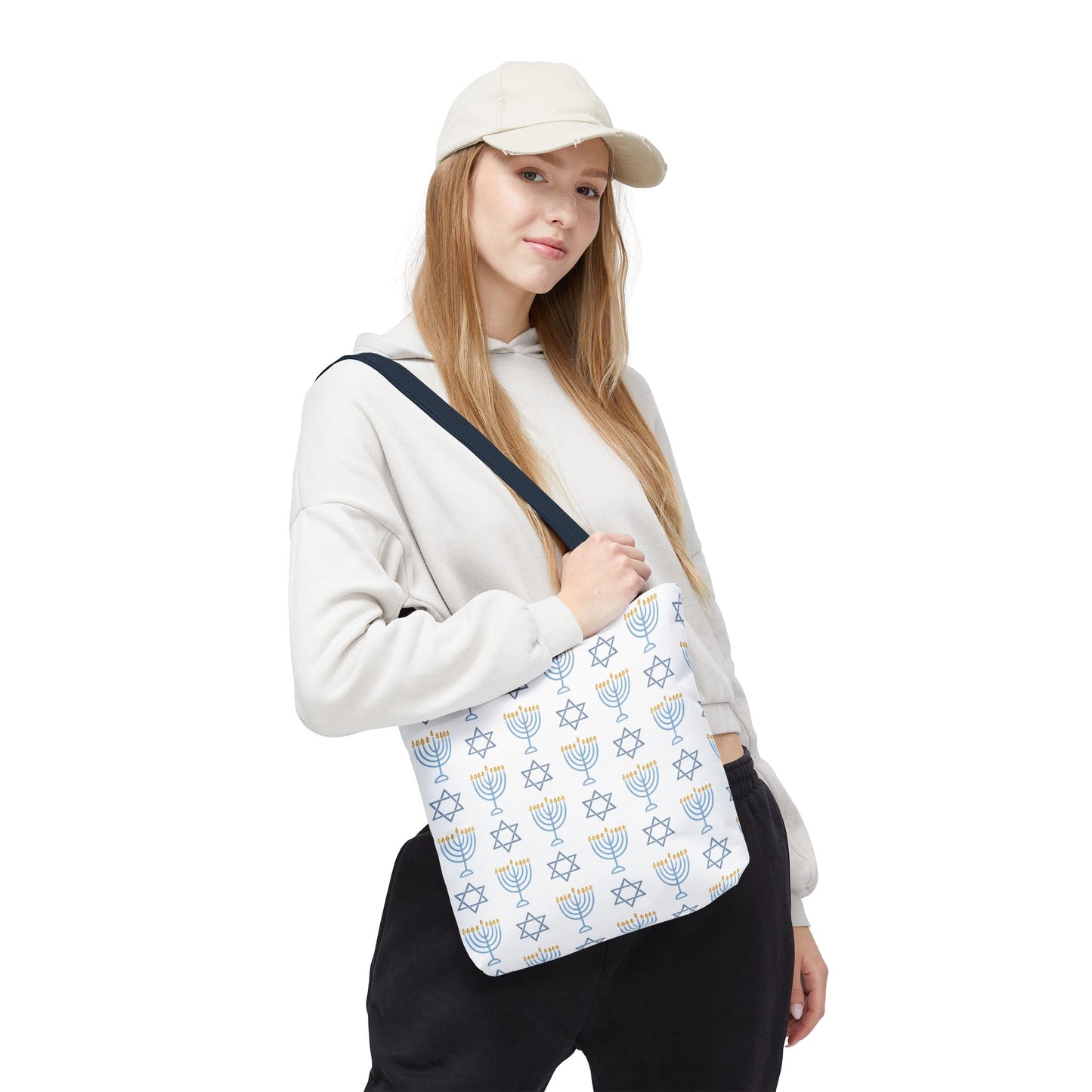 Hanukkah Celebration Tote Bag – Menorah & Star of David Design