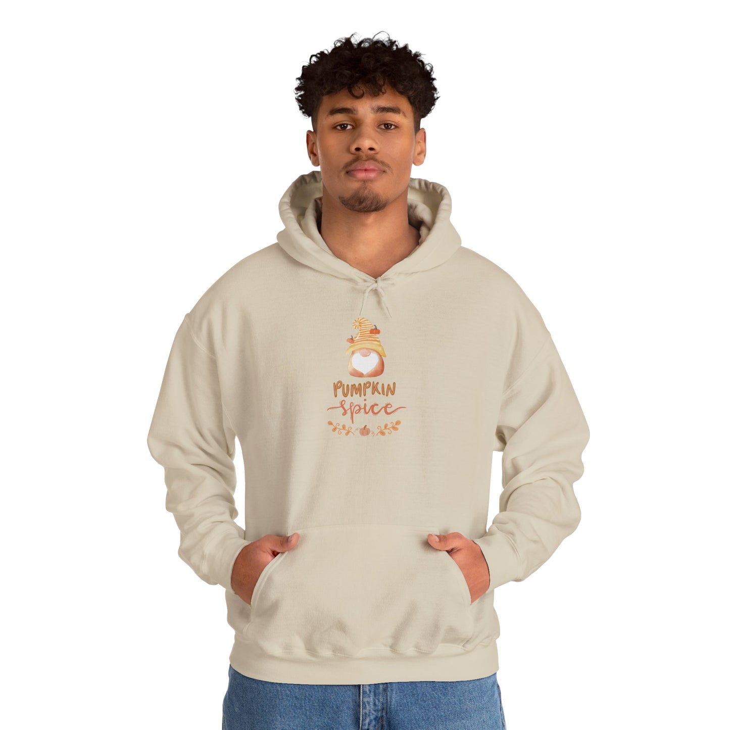 Pumpkin Spice Hoodie with Fall Gnome, Cozy Autumn Unisex Sweatshirt, Thanksgiving Hoodie, Cute Fall Gift Idea