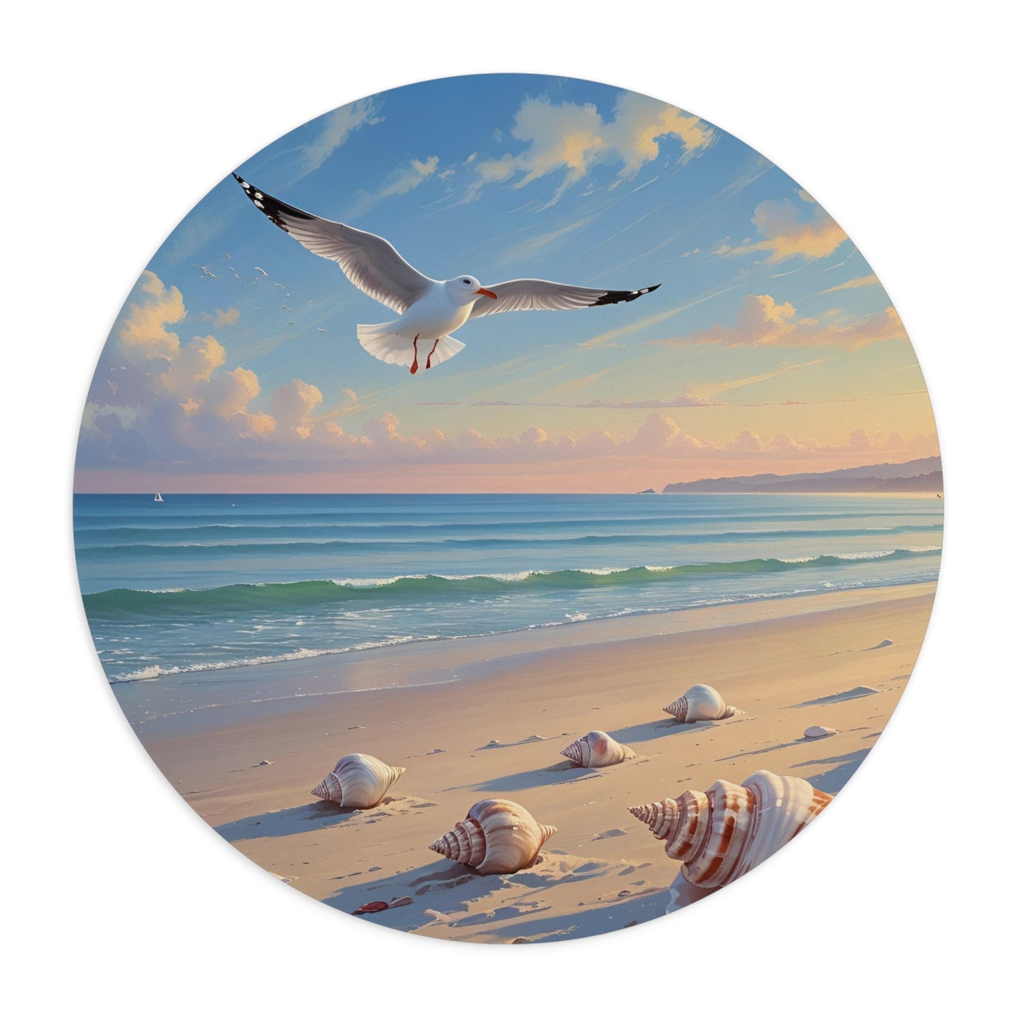Serene Beach Mouse Pad, Coastal Office Decor, Nautical Gifts, Dreamy Seascape, Relaxing Workstation Accessory, Gifts for Beach Lovers