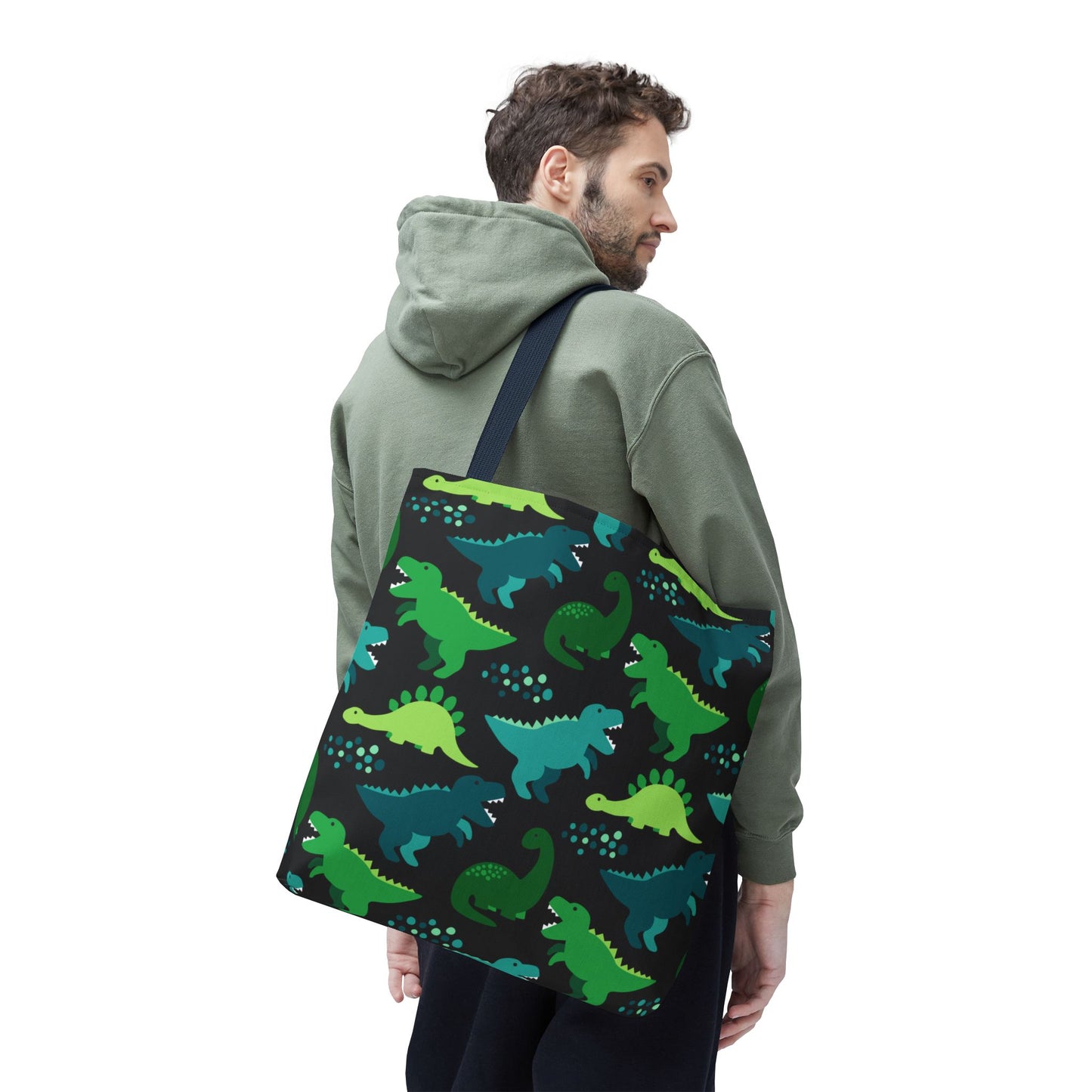 Playful Green Dinosaur Tote Bag β Fun Everyday Carryall