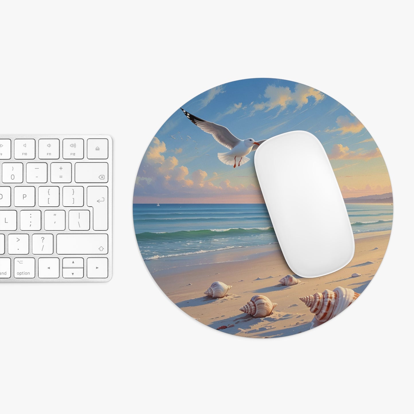 Serene Beach Mouse Pad, Coastal Office Decor, Nautical Gifts, Dreamy Seascape, Relaxing Workstation Accessory, Gifts for Beach Lovers