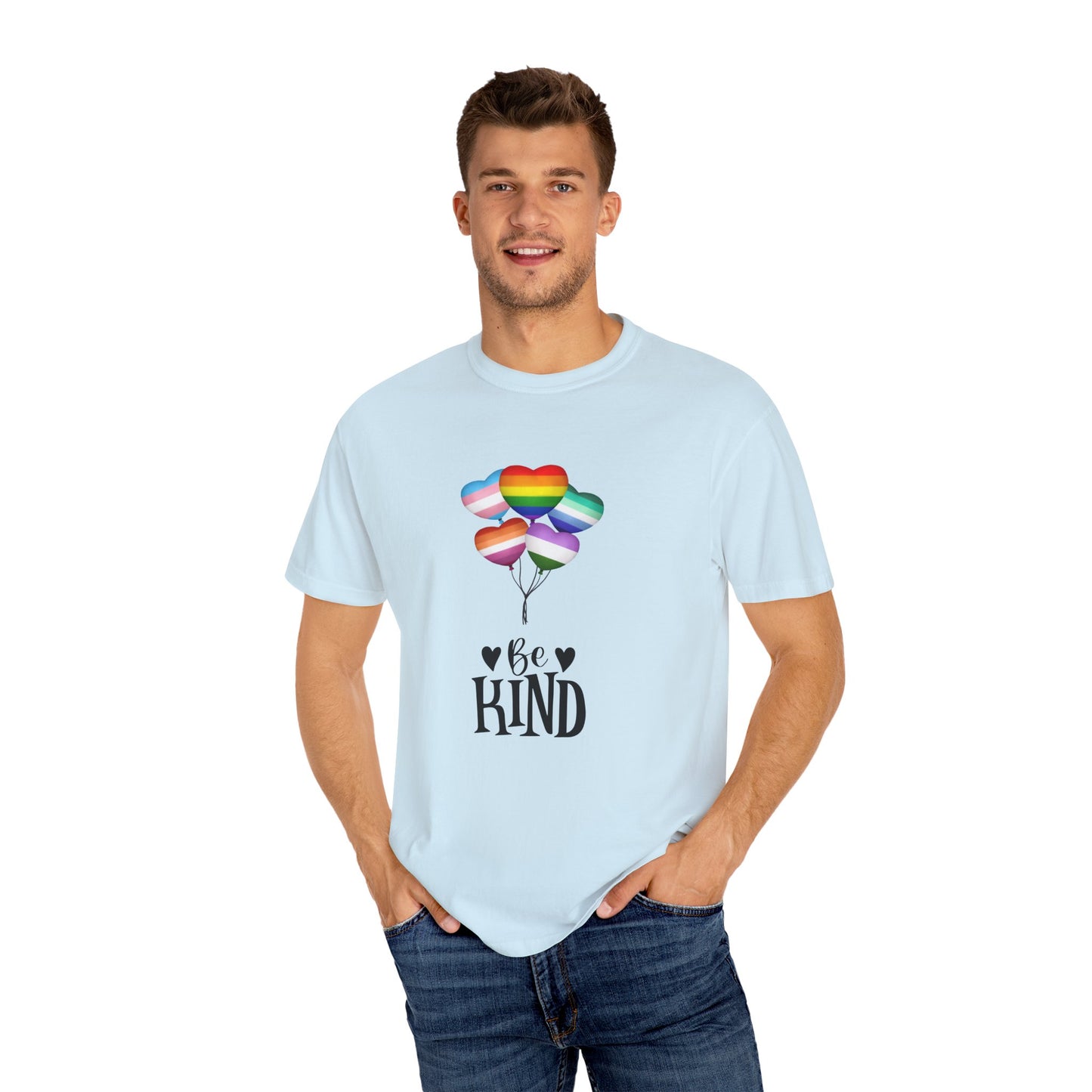Comfort Colors Be Kind Balloon T-Shirt, Unisex Rainbow Shirt, Positive Vibes Tee, LGBTQ+ Pride Gift, Everyday Casual Wear