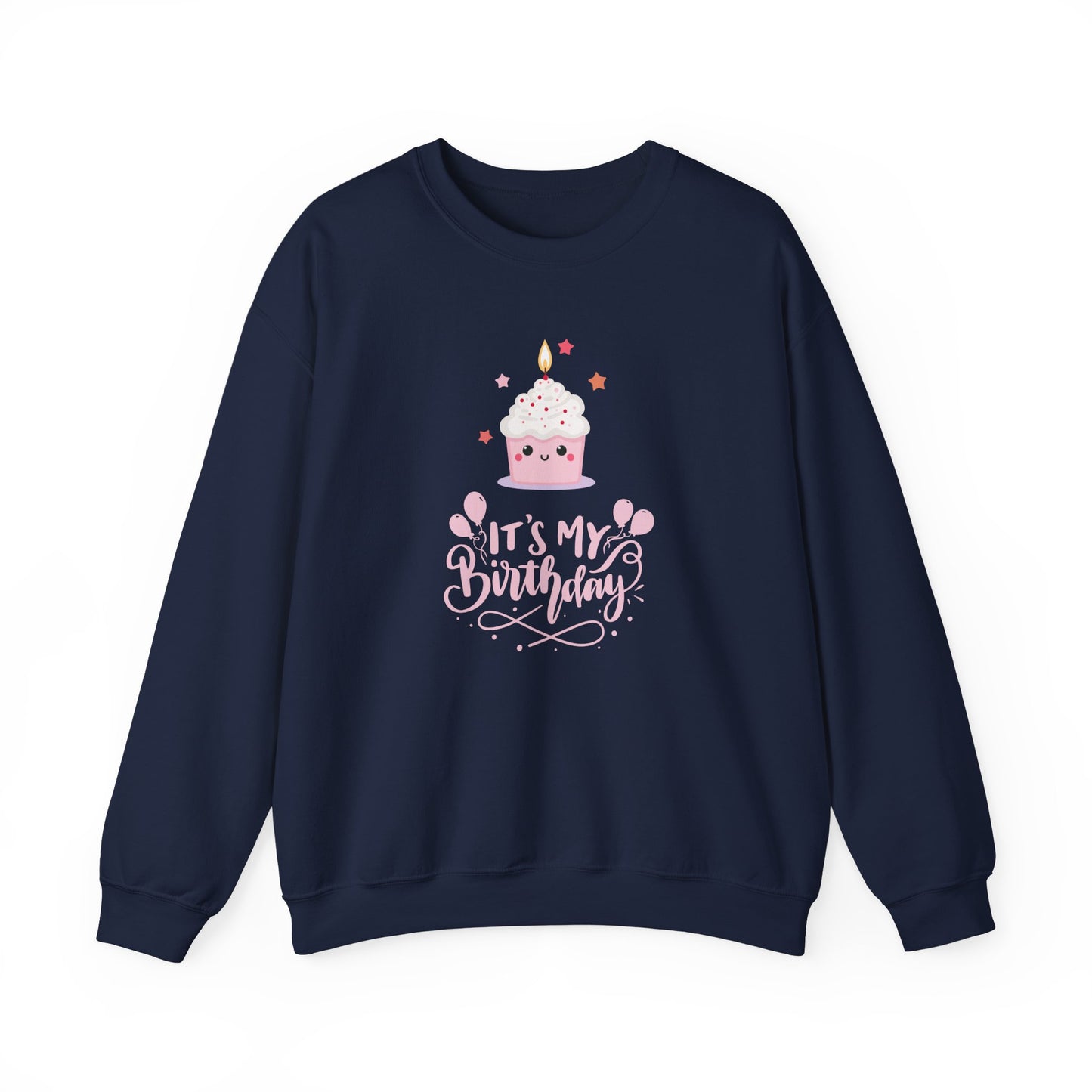 It's My Birthday Sweatshirt for Women, Pink Cupcake Graphic Tee, Cute Birthday Girl Outfit, Celebration T-Shirt, Party Gift Idea
