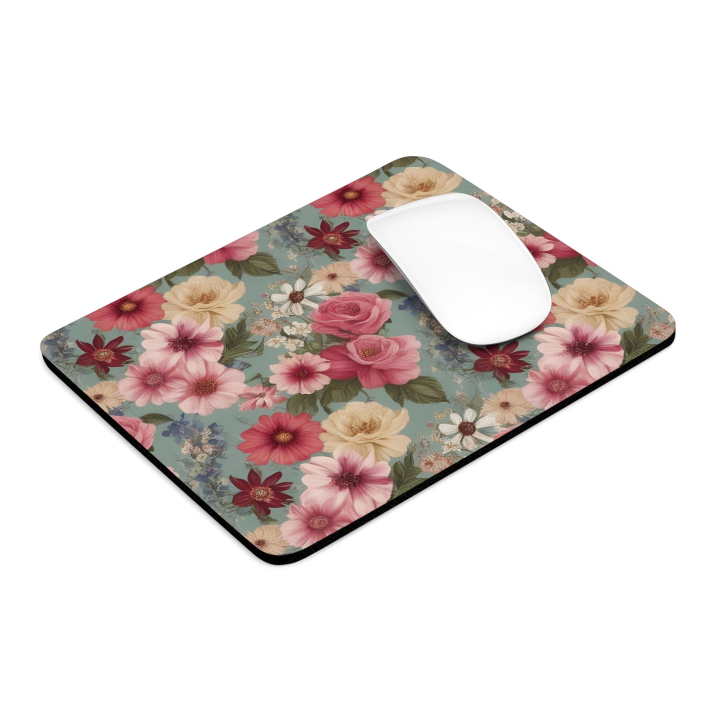 Pink Floral Mouse Pad | Office Decor Gift for Flower Lovers, Computer Accessory, Desk Decor, Stylish Office Supplies, Cute Mousepad