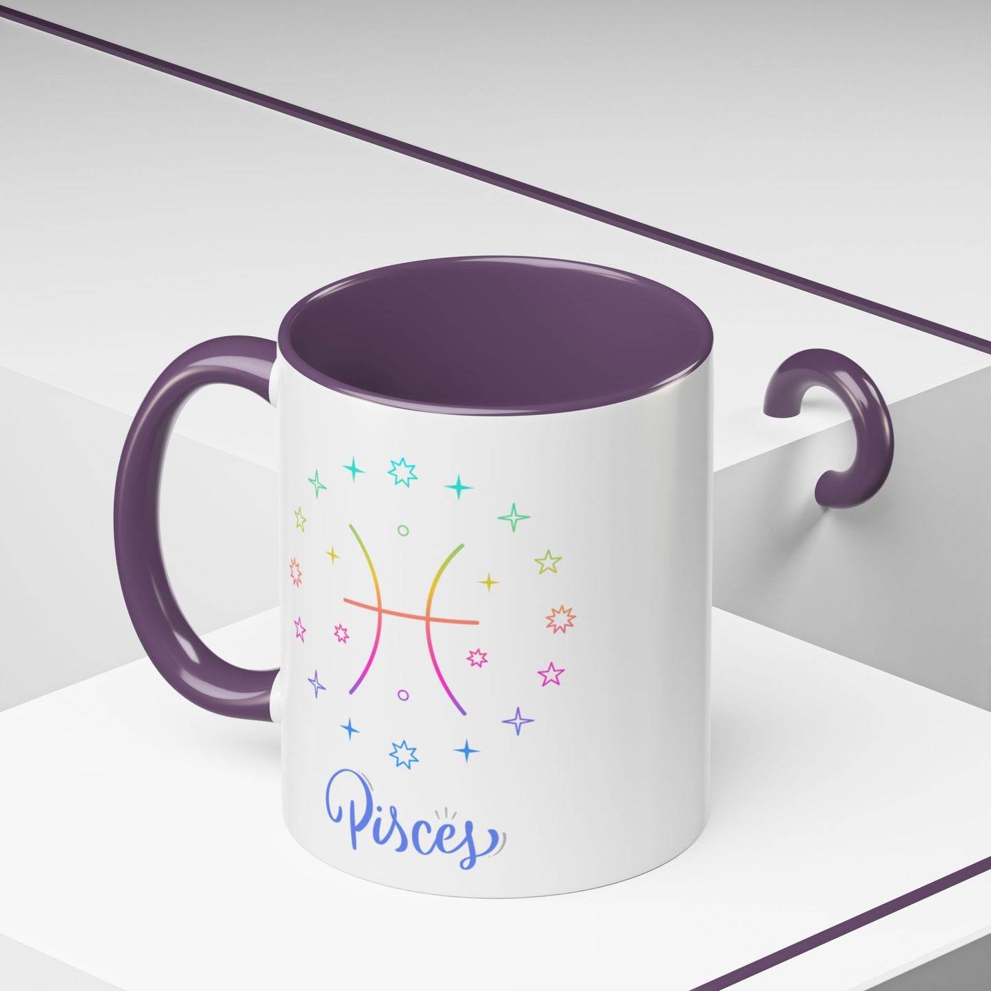 Colorful Pisces Coffee Mug, Astrology Gift, Fun Mug for Tea Lovers, Zodiac, Unique Birthday Present