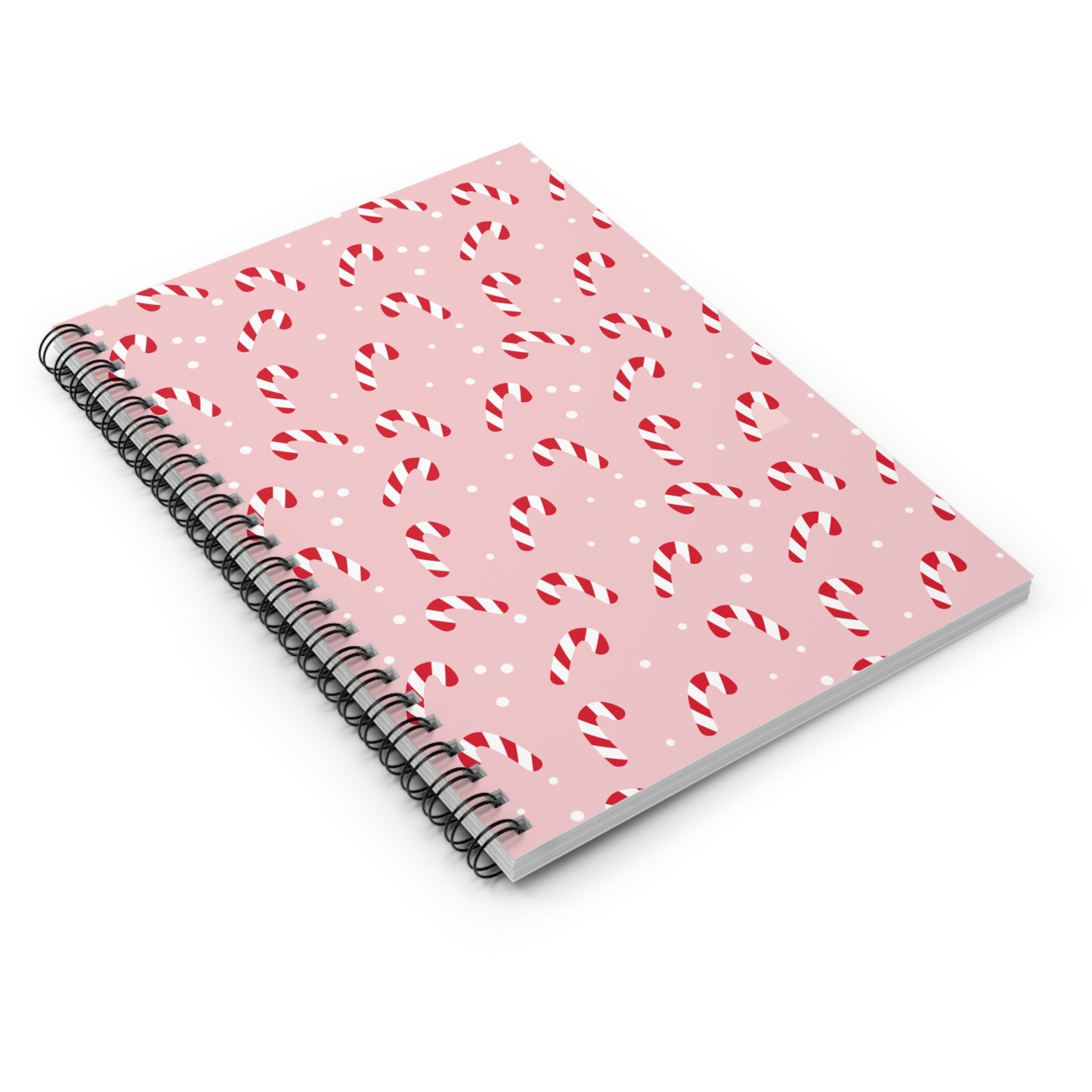 Pink Candy Cane Spiral Notebook for Holiday Notes, Festive Journal, Christmas Gift, School Supplies, To-Do List