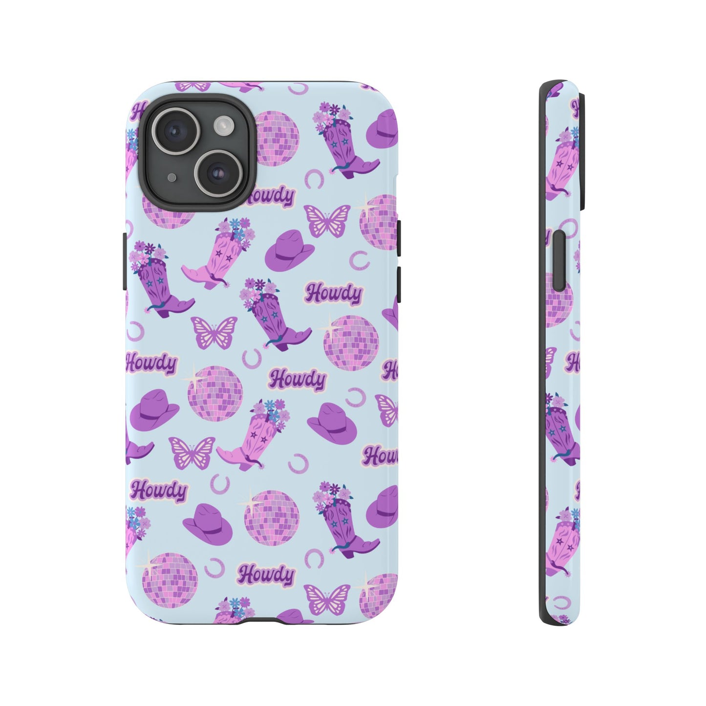 Pink Purple Western Phone Case | Tough Cases | Howdy Design, Colorful Cowboy Accessories, Gift for Cowgirl, Fun Phone Cover