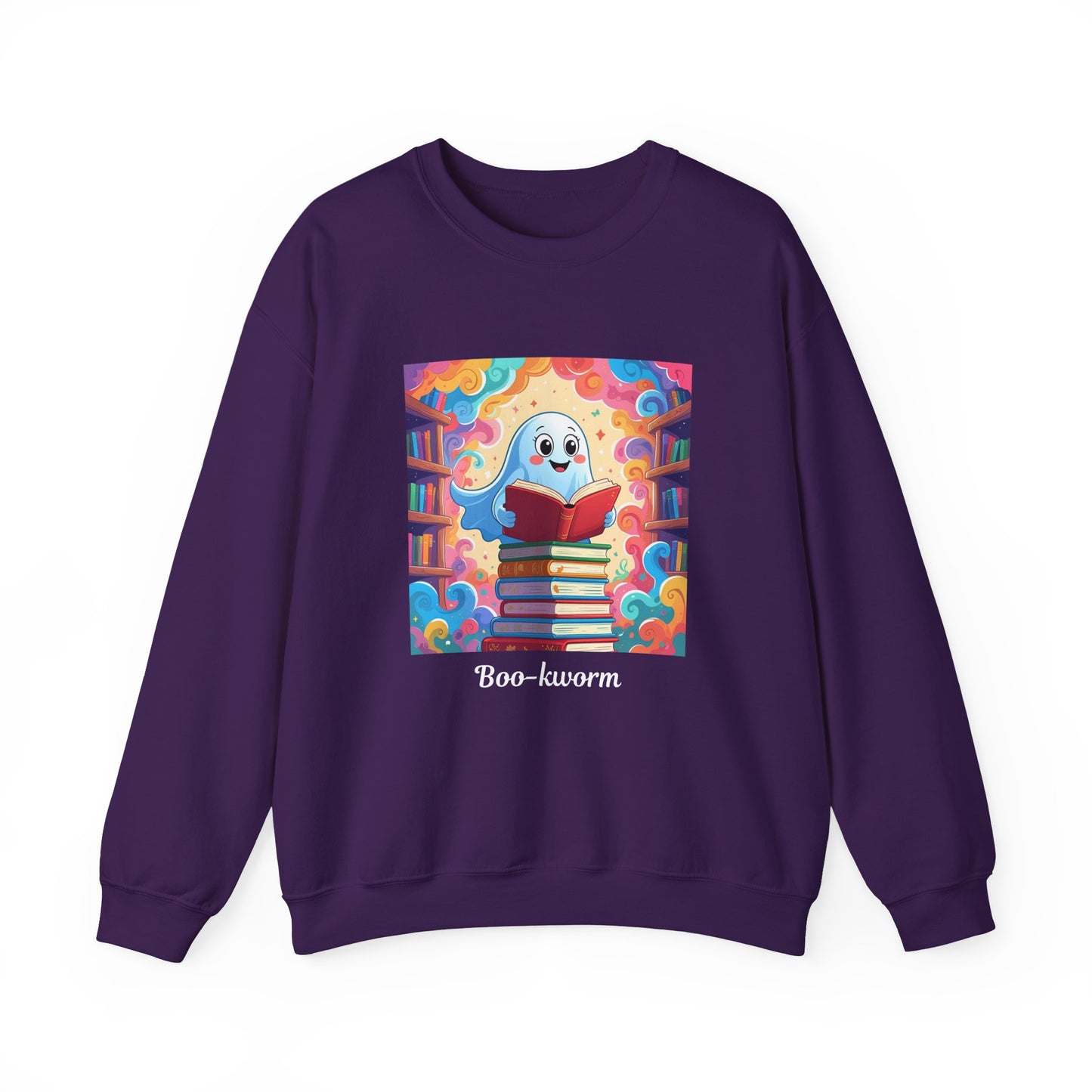 Boo-kworm Sweatshirt, Cute Animal Crewneck, Cozy Gift for Book Lovers, Perfect for Reading Nights, Unique Library Apparel