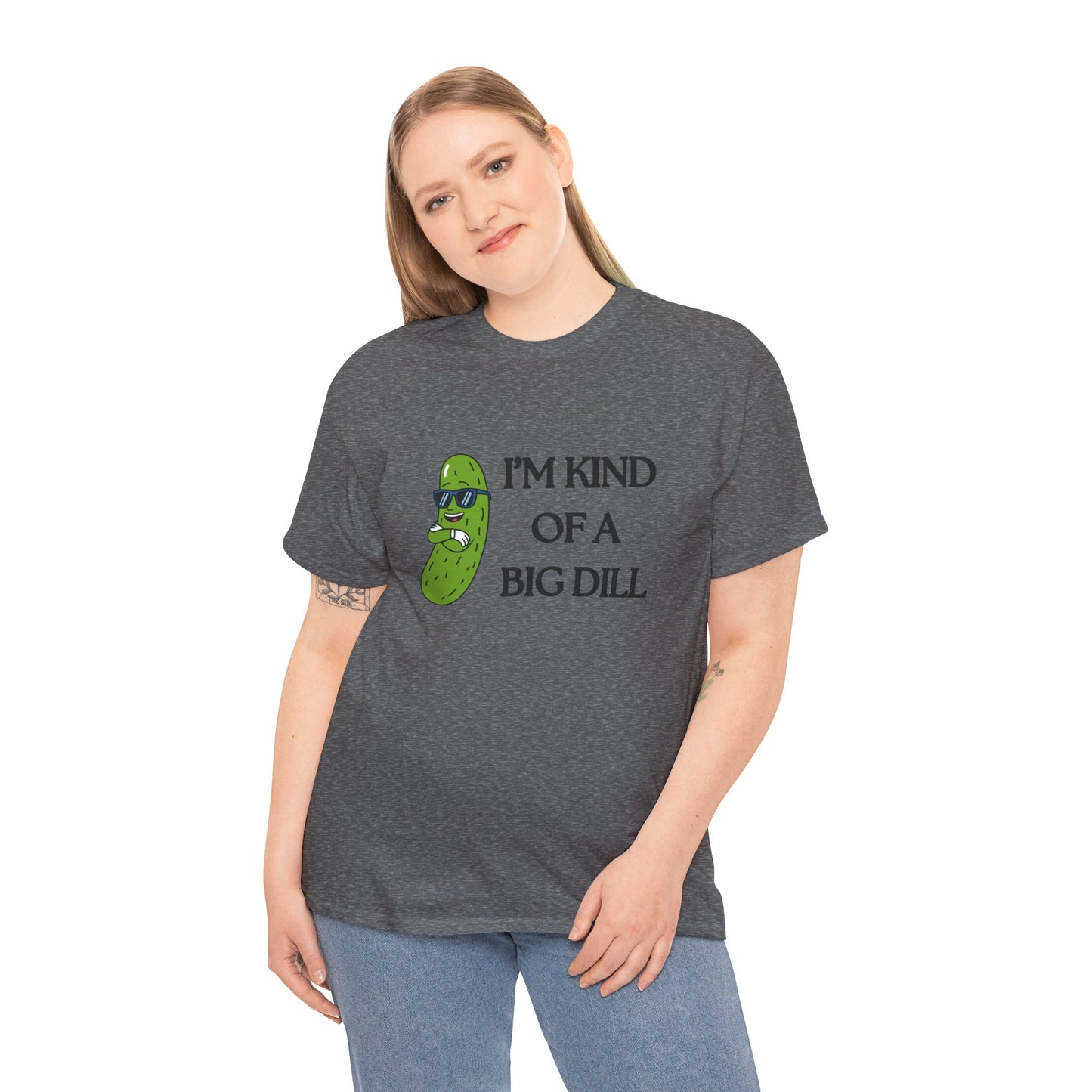 Funny Pickle Graphic Tee - I'm Kind of a Big Dill, Unisex Cotton T-Shirt, Gift for Food Lovers, Birthday, Gag Gift, Humorous Apparel