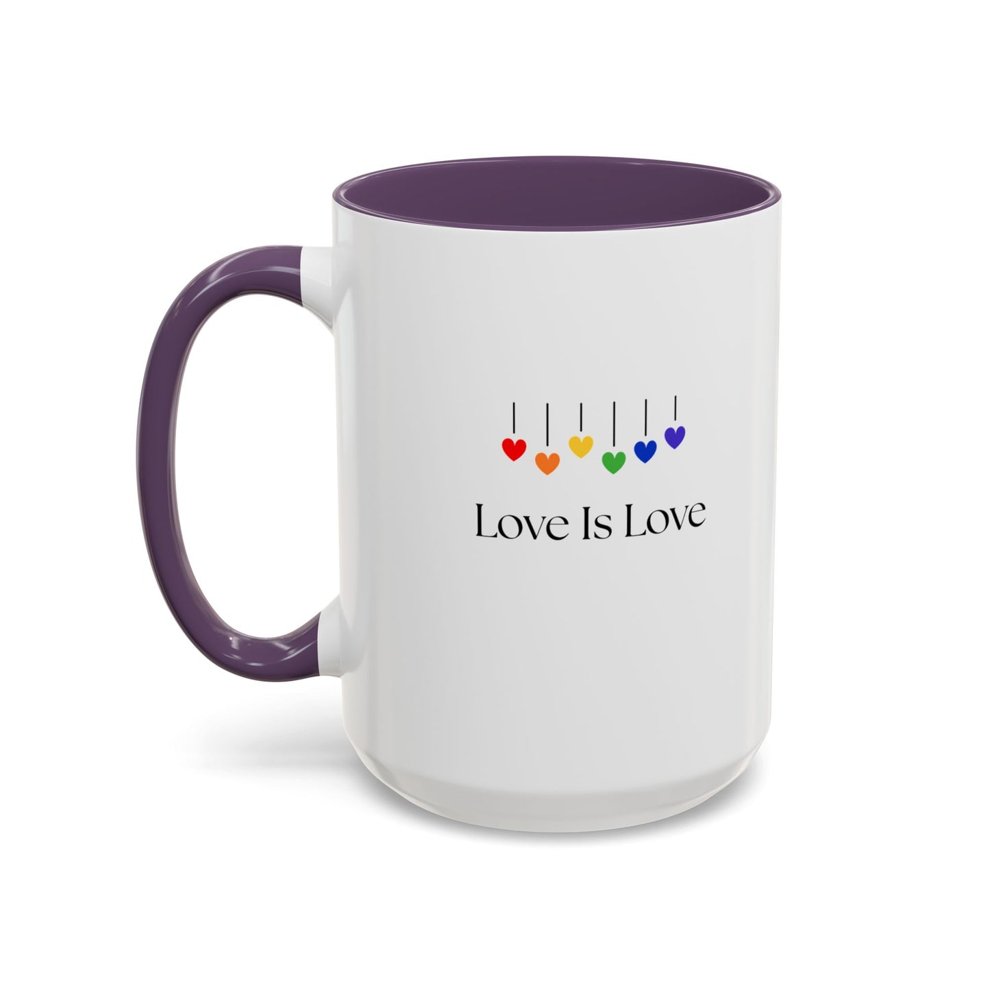 Colorful Love is Love Accent Coffee Mug - Celebrating Diversity & Acceptance, Perfect Gift for Pride