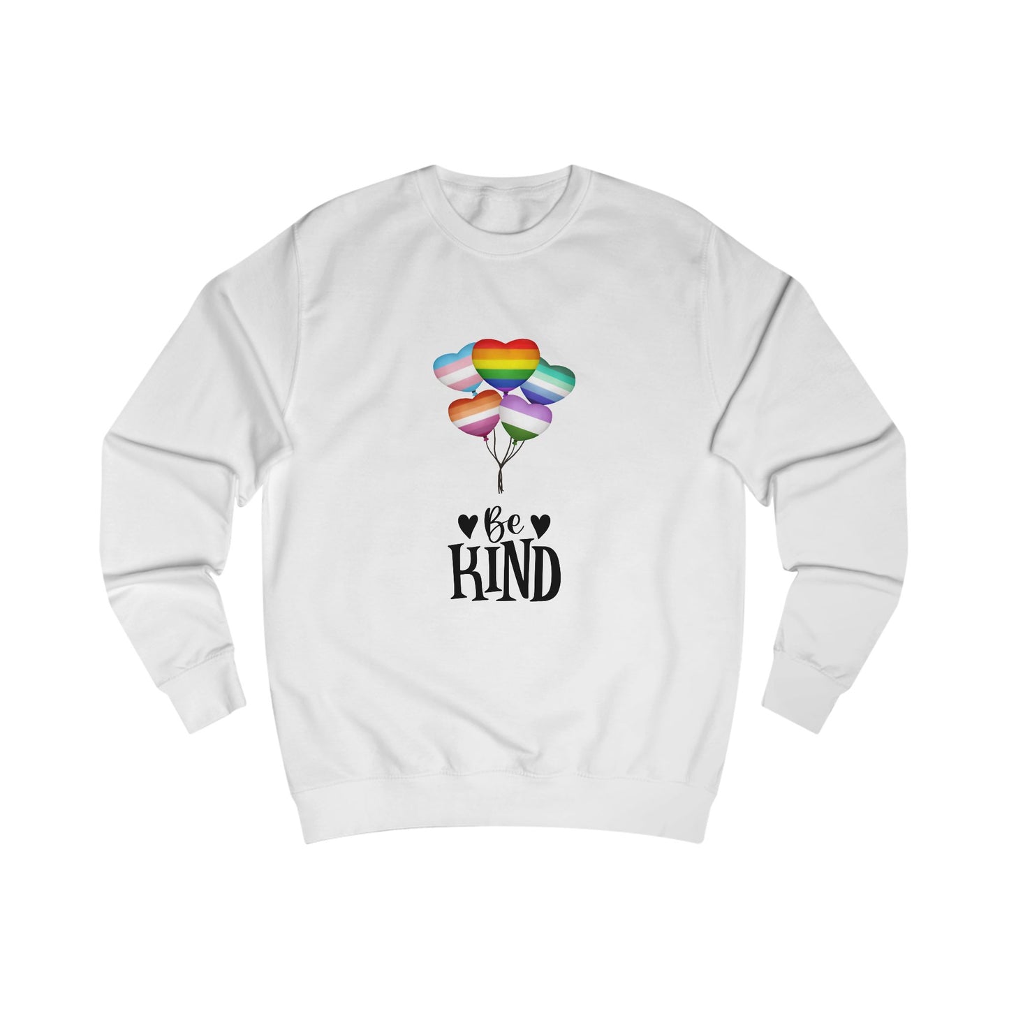 Rainbow Balloon 'Be Kind' Unisex Sweatshirt - Cozy Gift for Friends, Positive Vibes, Pride Apparel, Casual Wear, Motivational Fashion