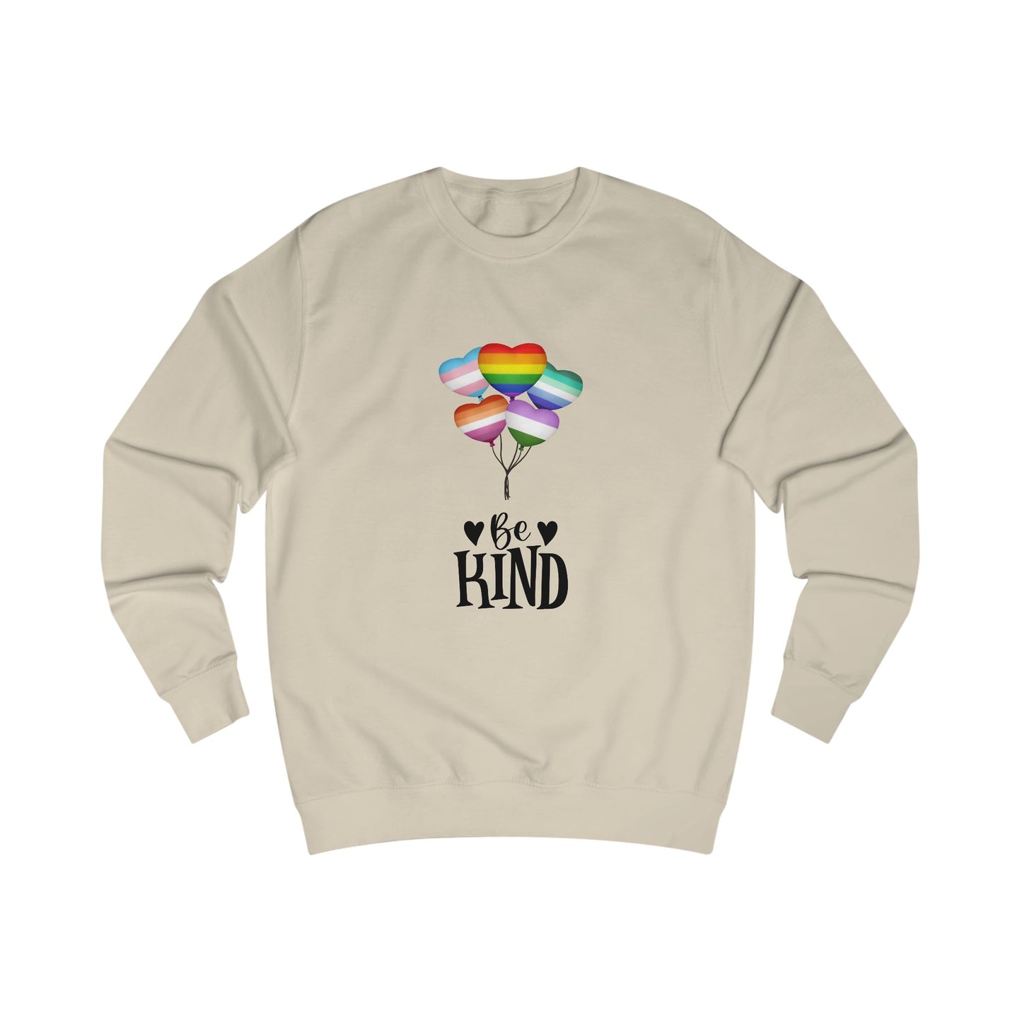 Rainbow Balloon 'Be Kind' Unisex Sweatshirt - Cozy Gift for Friends, Positive Vibes, Pride Apparel, Casual Wear, Motivational Fashion