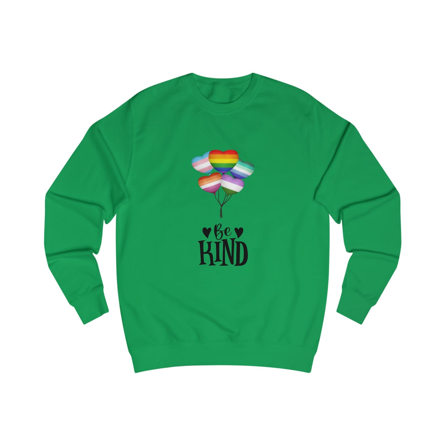 Rainbow Balloon 'Be Kind' Unisex Sweatshirt - Cozy Gift for Friends, Positive Vibes, Pride Apparel, Casual Wear, Motivational Fashion