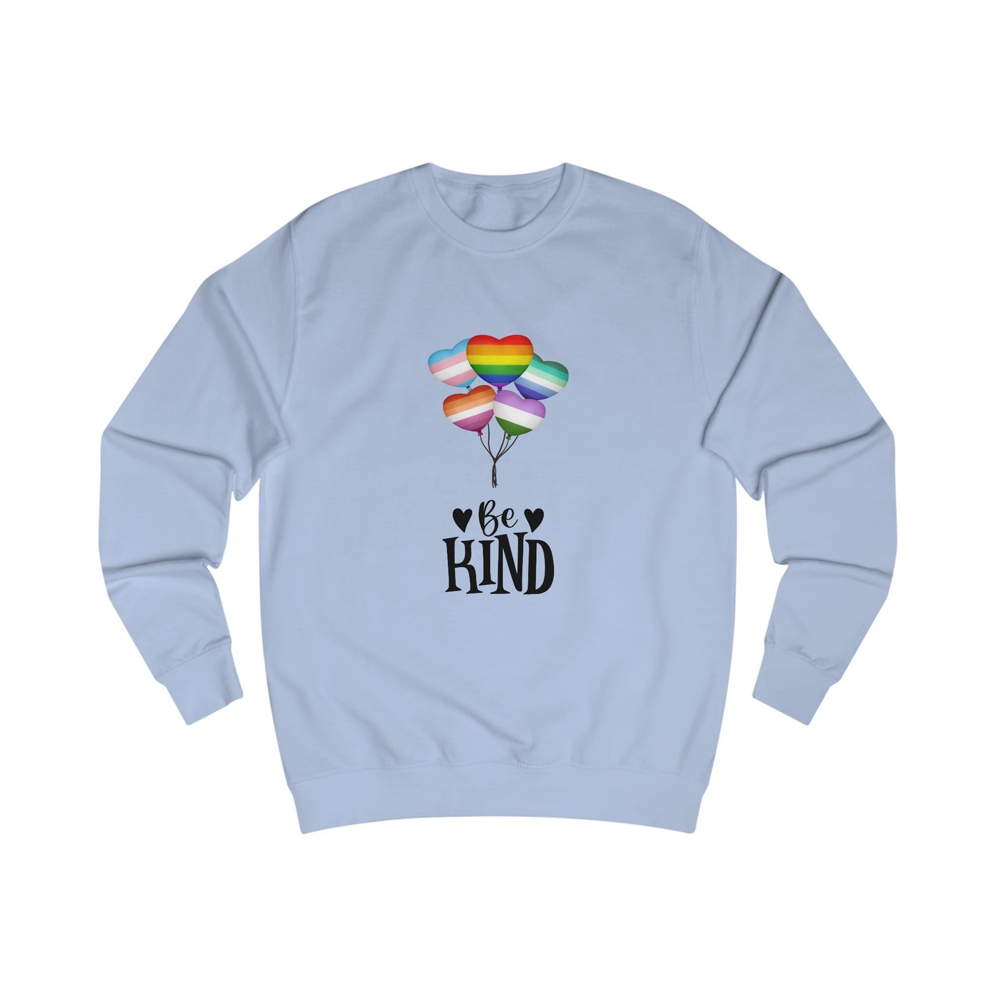 Rainbow Balloon 'Be Kind' Unisex Sweatshirt - Cozy Gift for Friends, Positive Vibes, Pride Apparel, Casual Wear, Motivational Fashion