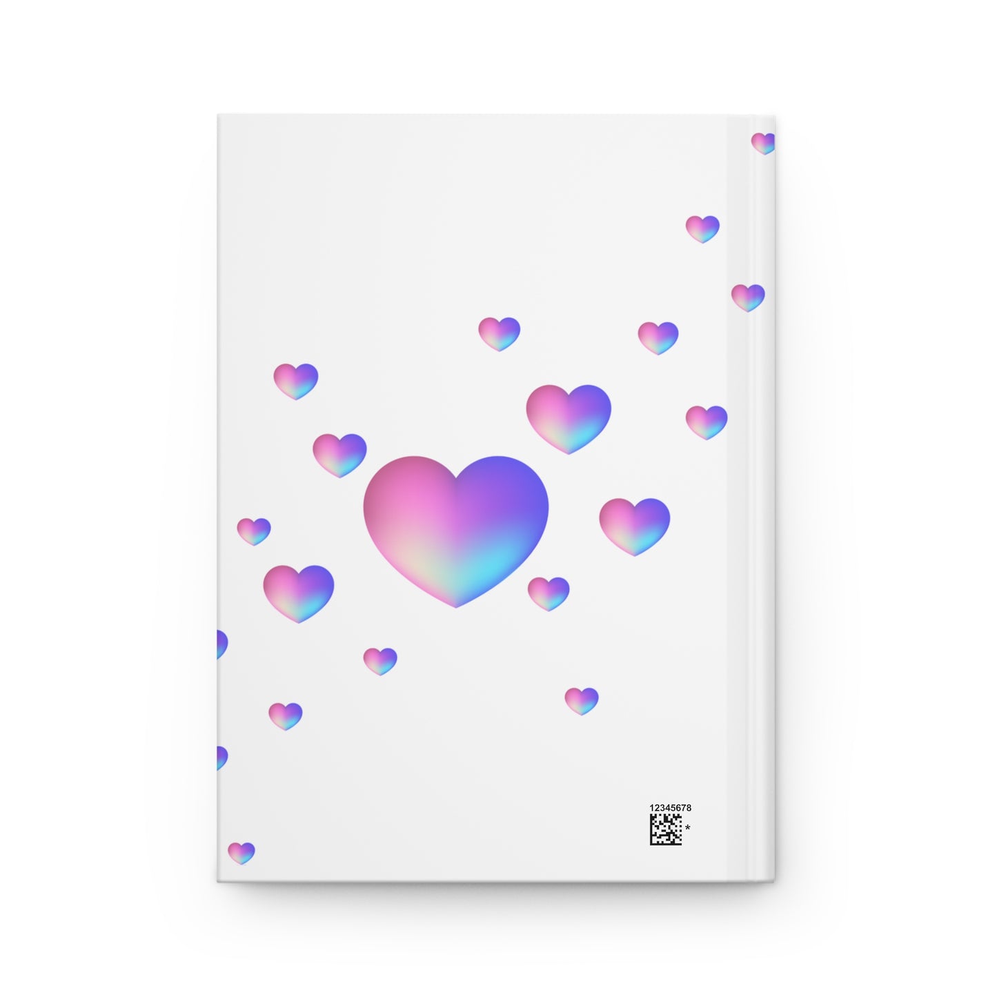 Colorful Heart Hardcover Journal, 150 Lined Pages, Cute Notebook for Writing and Notes, Aesthetic Stationery for Her