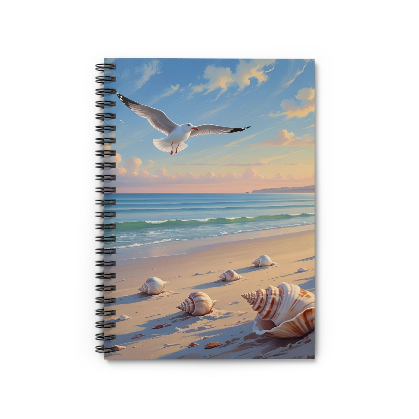 Peaceful Beach Scene Spiral Notebook - Perfect for Journaling, Note Taking, Gifts, Coastal Decor, Summer Vibes