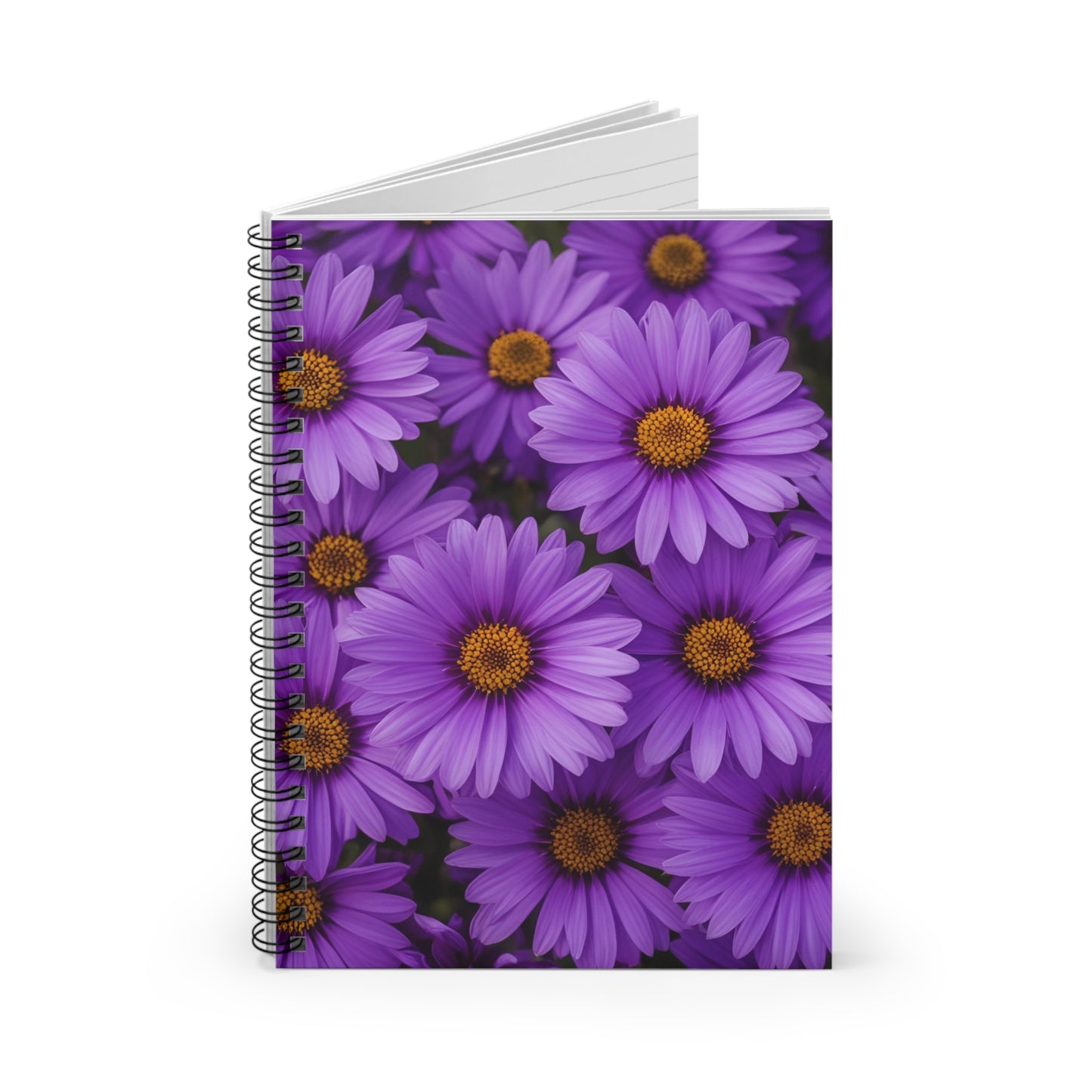 Purple Daisy Floral Spiral Notebook, Journal for Writers, Floral Back to School Gift, Student Supplies, Nature Lover Gifts