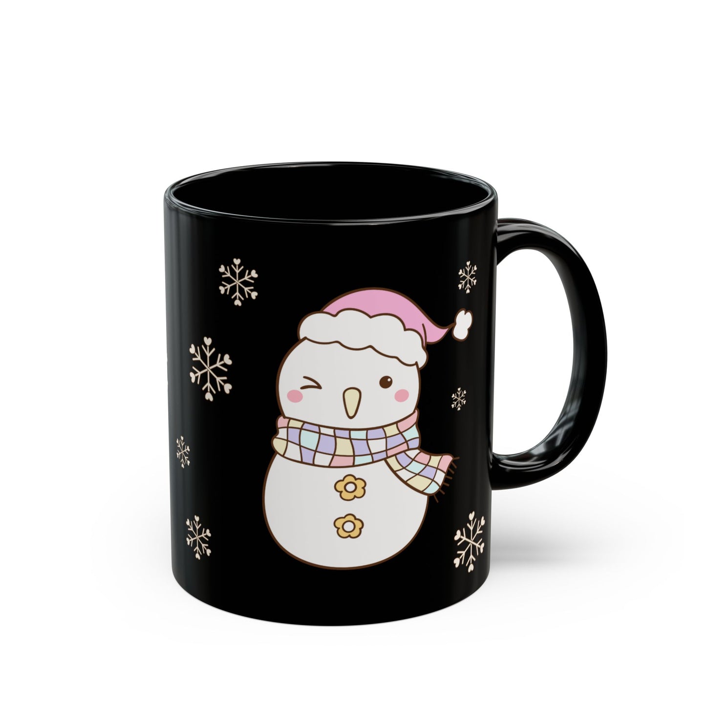 Snowman Christmas Mug, Cute Holiday Drinkware for Winter, Gift for Him/Her, Ceramic Coffee Cup, Snowfall Decoration