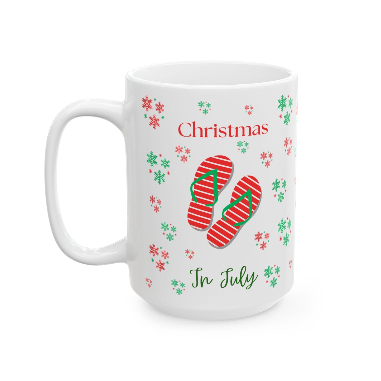 Christmas In July Holiday Ceramic Mug | Christmas Coffee Cup, Gift for Her, Christmas Flip Flops