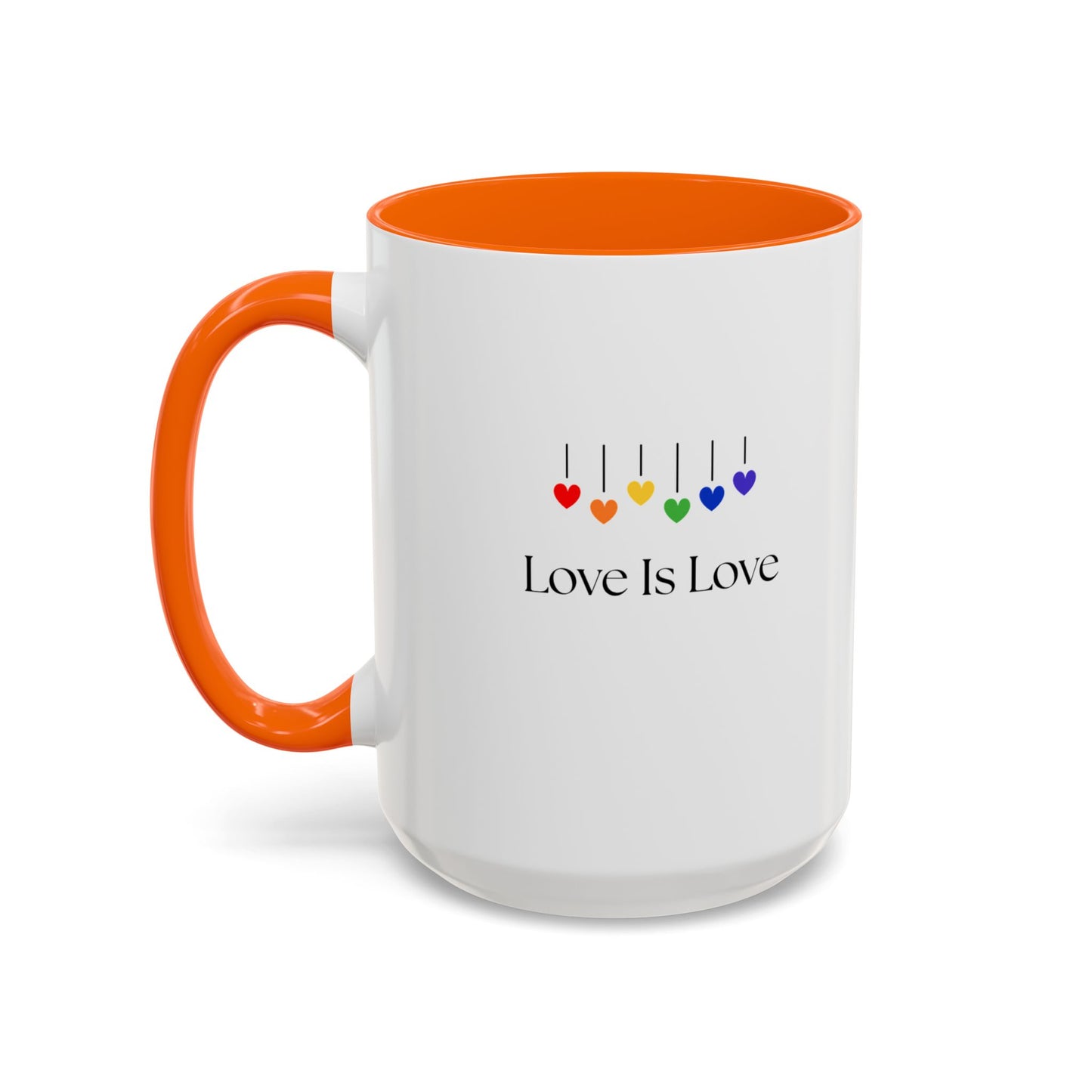 Colorful Love is Love Accent Coffee Mug - Celebrating Diversity & Acceptance, Perfect Gift for Pride
