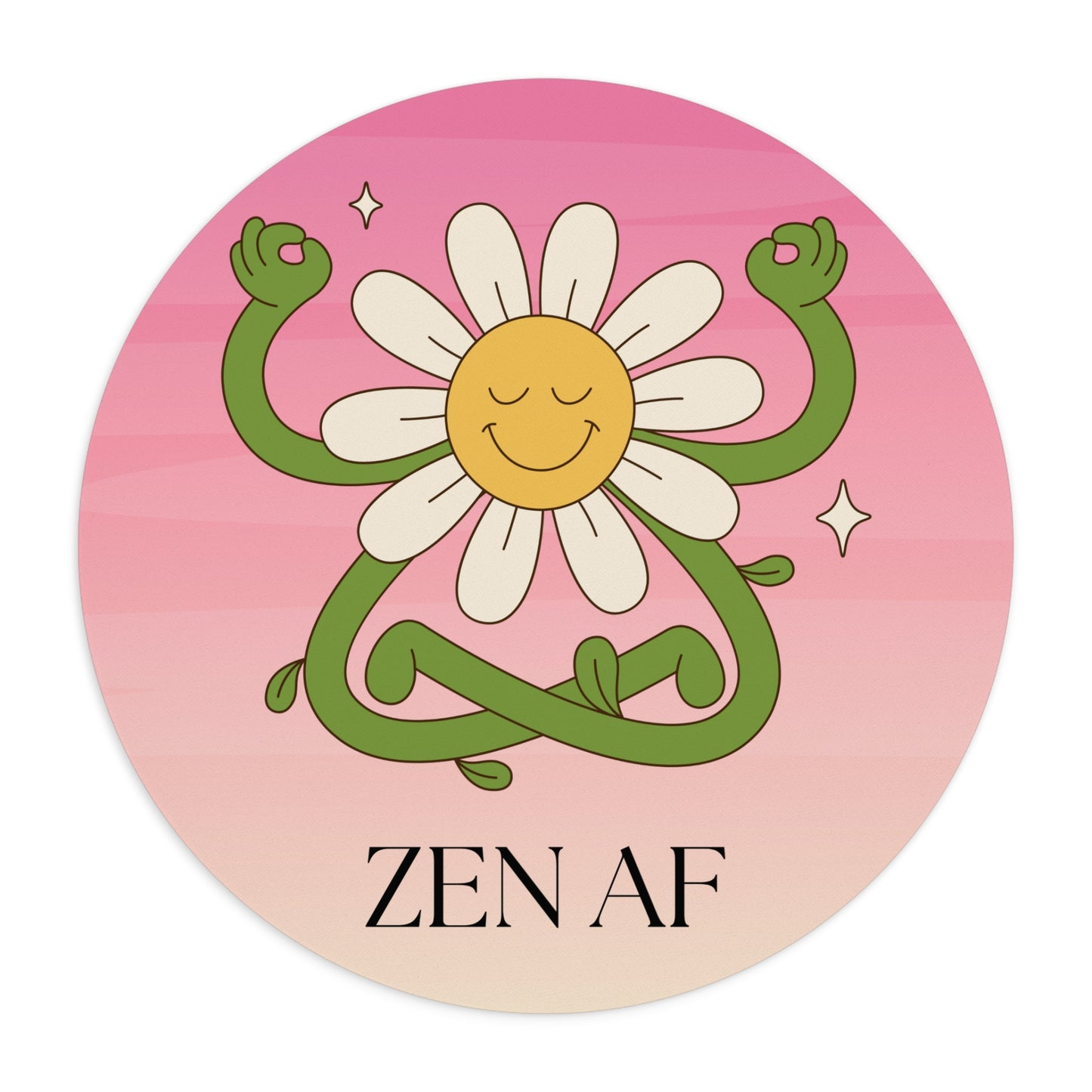 Zen AF Daisy Mouse Pad | Meditation Desk Accessory, Gift for Yoga Lovers,