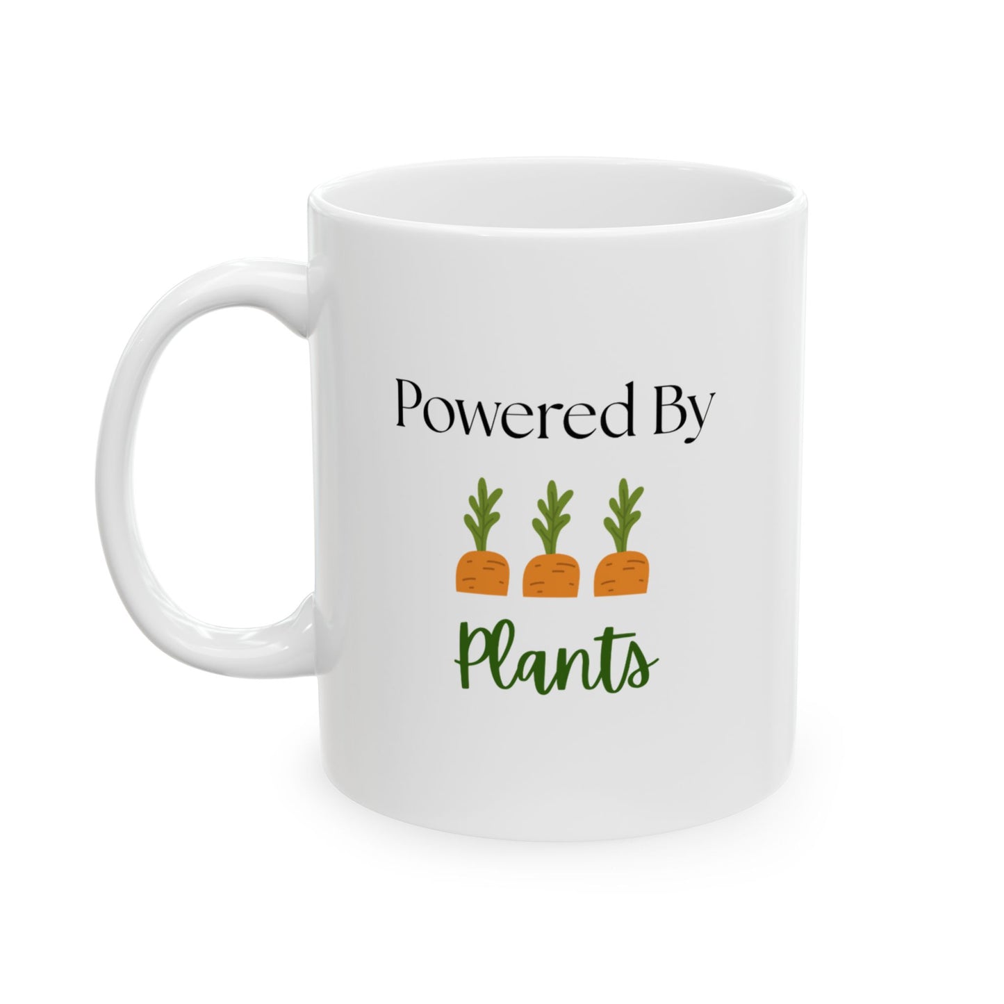 Power by Plants Ceramic Mug - Unique Veggie Lover Gift for Home, Coffee, Tea, Kitchen, Eco-Friendly, Gardening