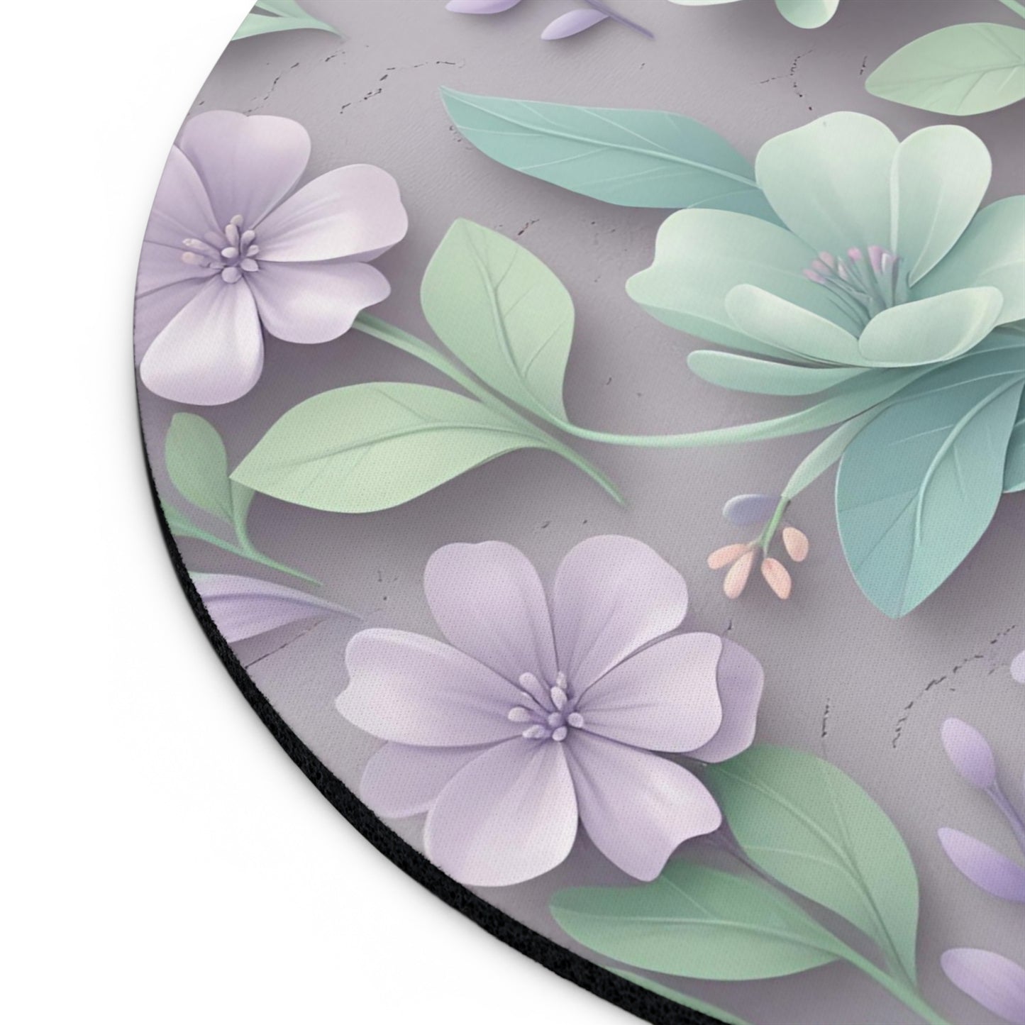 Pastel Floral Mouse Pad, Pastel Desk Accessory, Elegant Home Office Decor, Office Supplies, Non-Slip Computer Mat, Office Desk