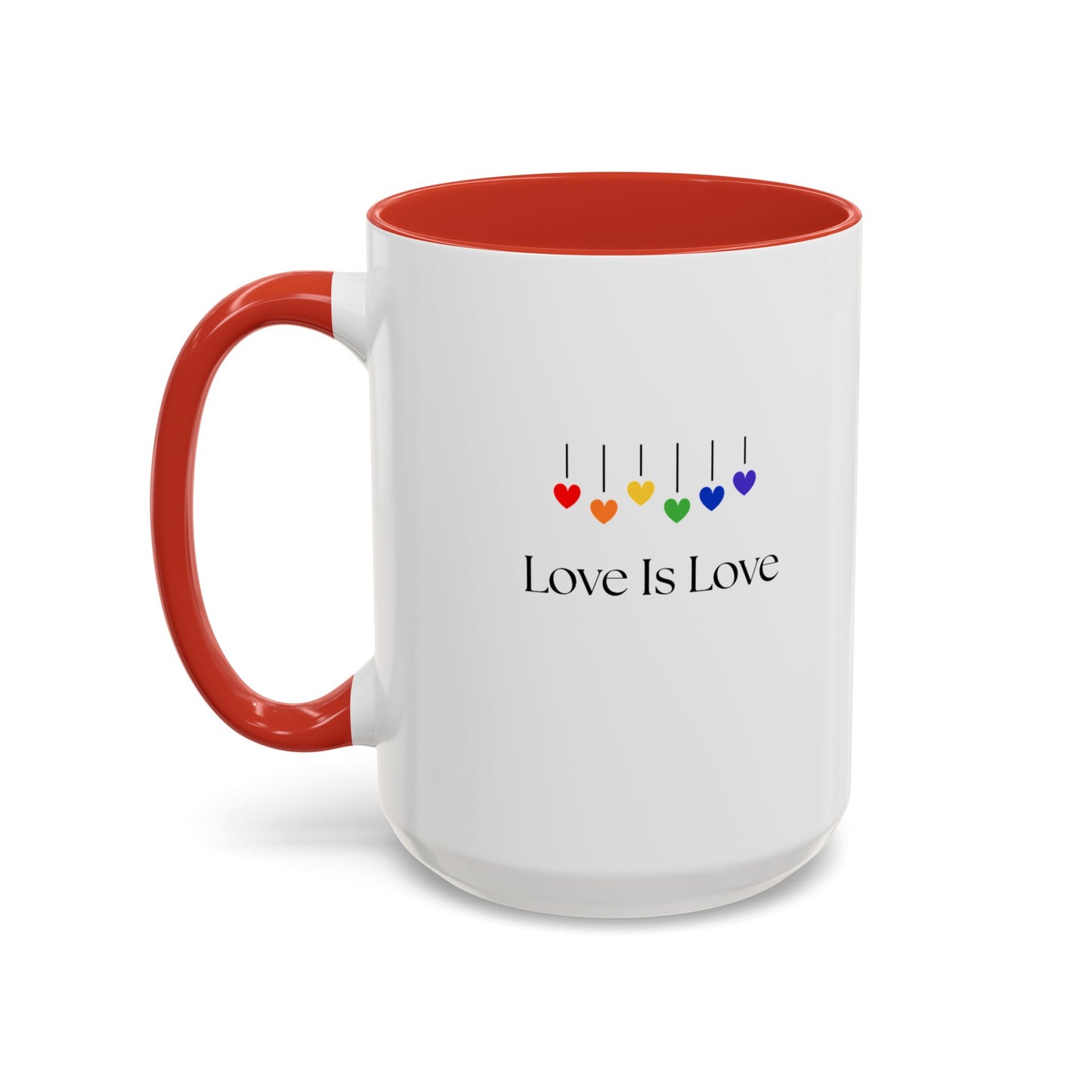 Colorful Love is Love Accent Coffee Mug - Celebrating Diversity & Acceptance, Perfect Gift for Pride