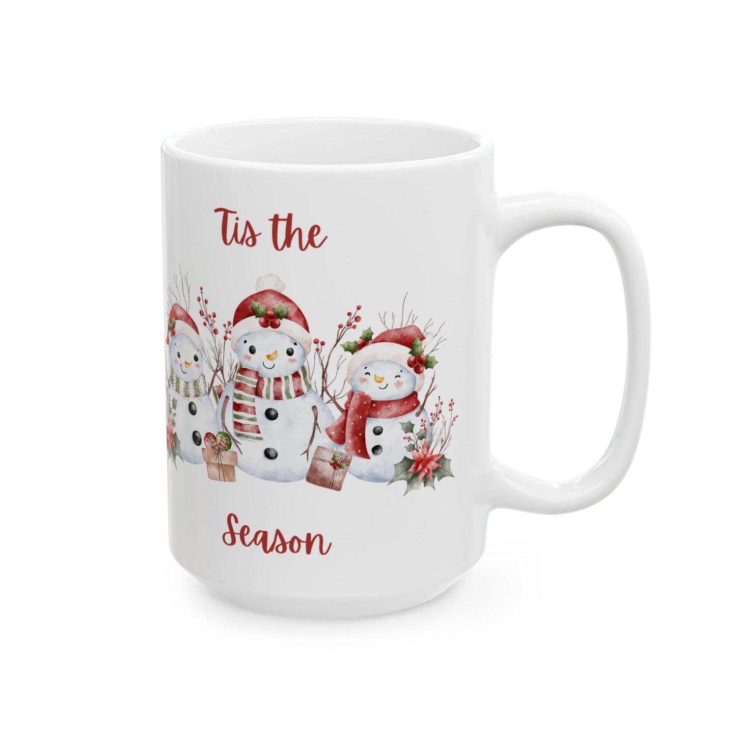 “’Tis the Season” Snowman Mug – Festive Christmas Coffee Cup (11oz & 15oz)