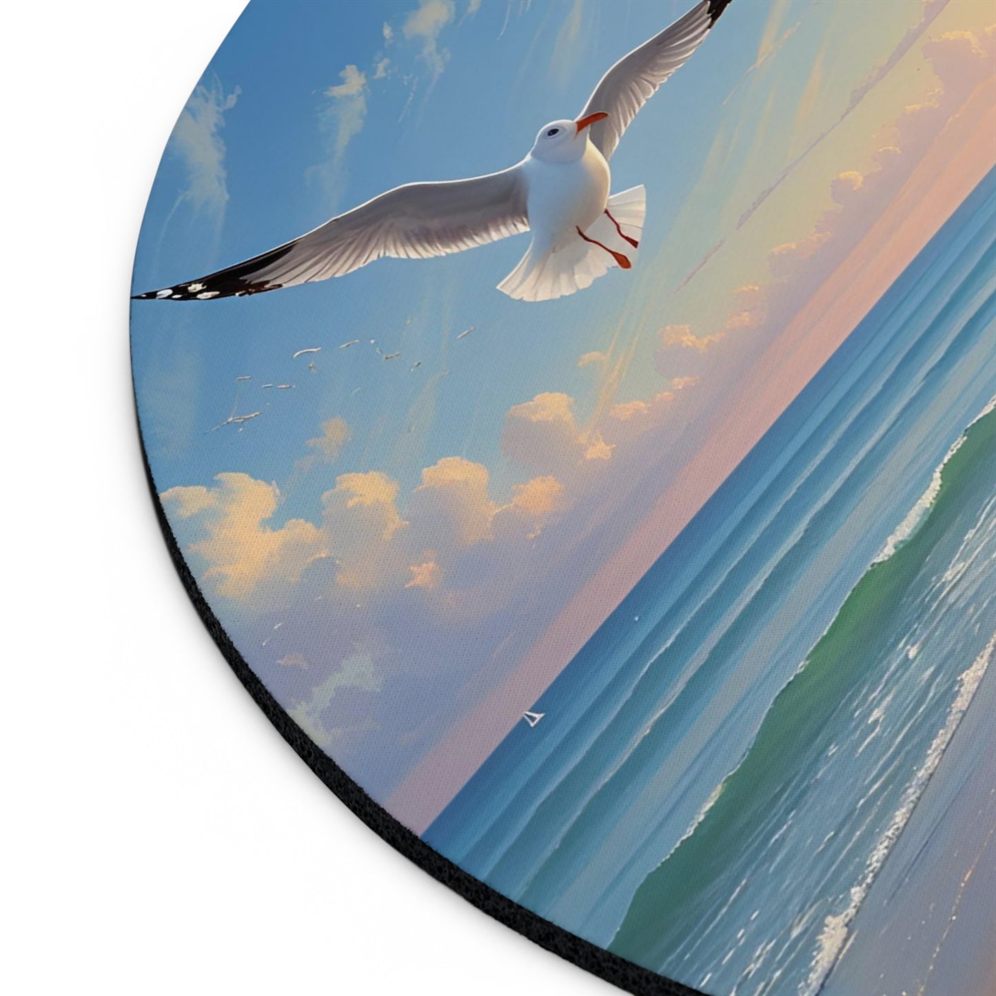Serene Beach Mouse Pad, Coastal Office Decor, Nautical Gifts, Dreamy Seascape, Relaxing Workstation Accessory, Gifts for Beach Lovers