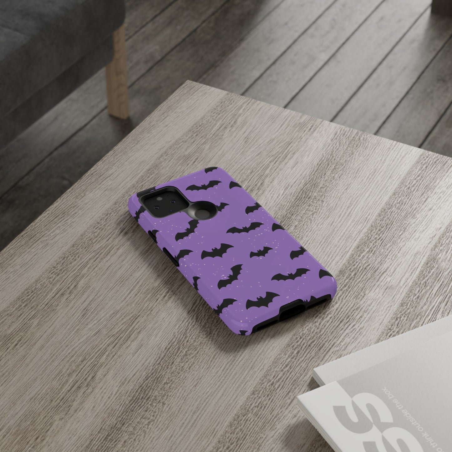 Halloween Bat Phone Case, Cute Purple Bat Phone Cover, Tough Cell Phone Case, Gothic Design, Spooky Gift, Fall Decor