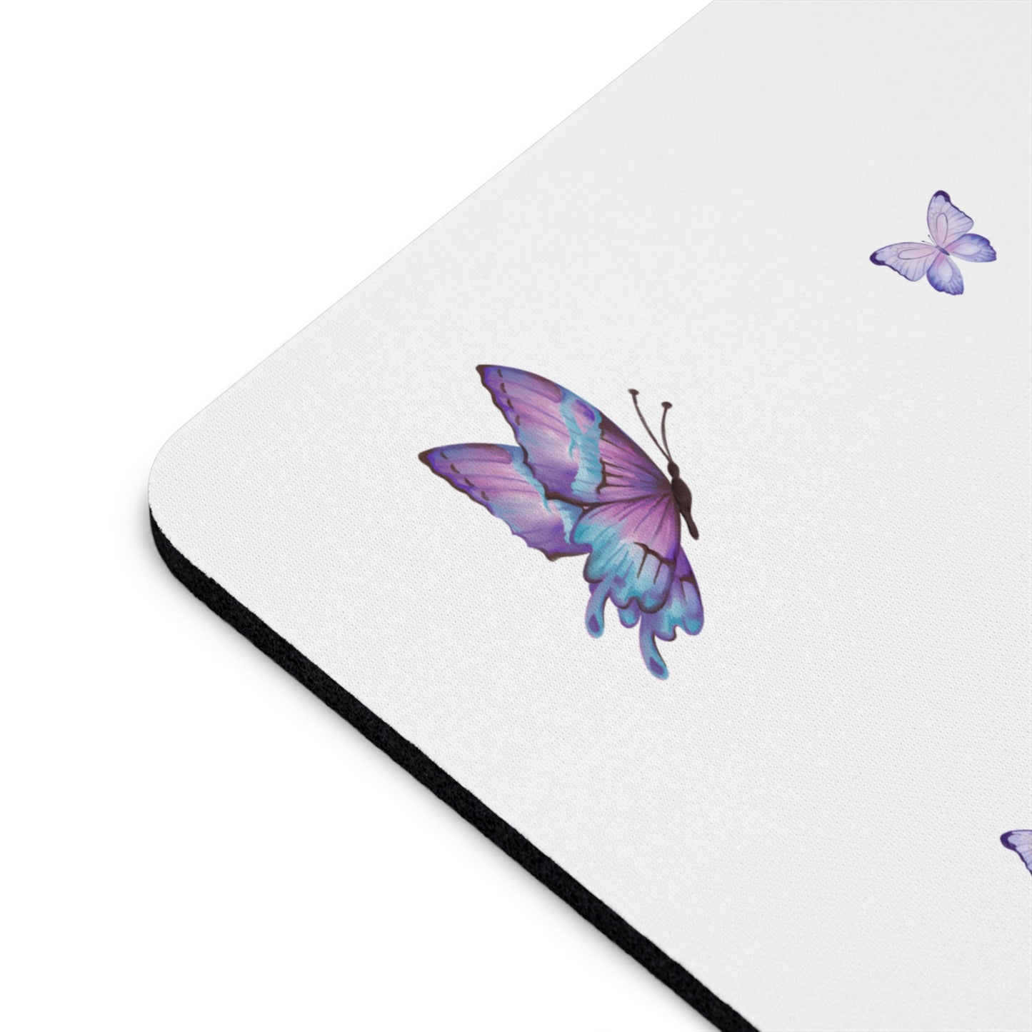 Lavender Butterfly Mouse Pad, Floral Desk Accessory, Gift for Her, Office Decor, Nature Lover, Home Workspace