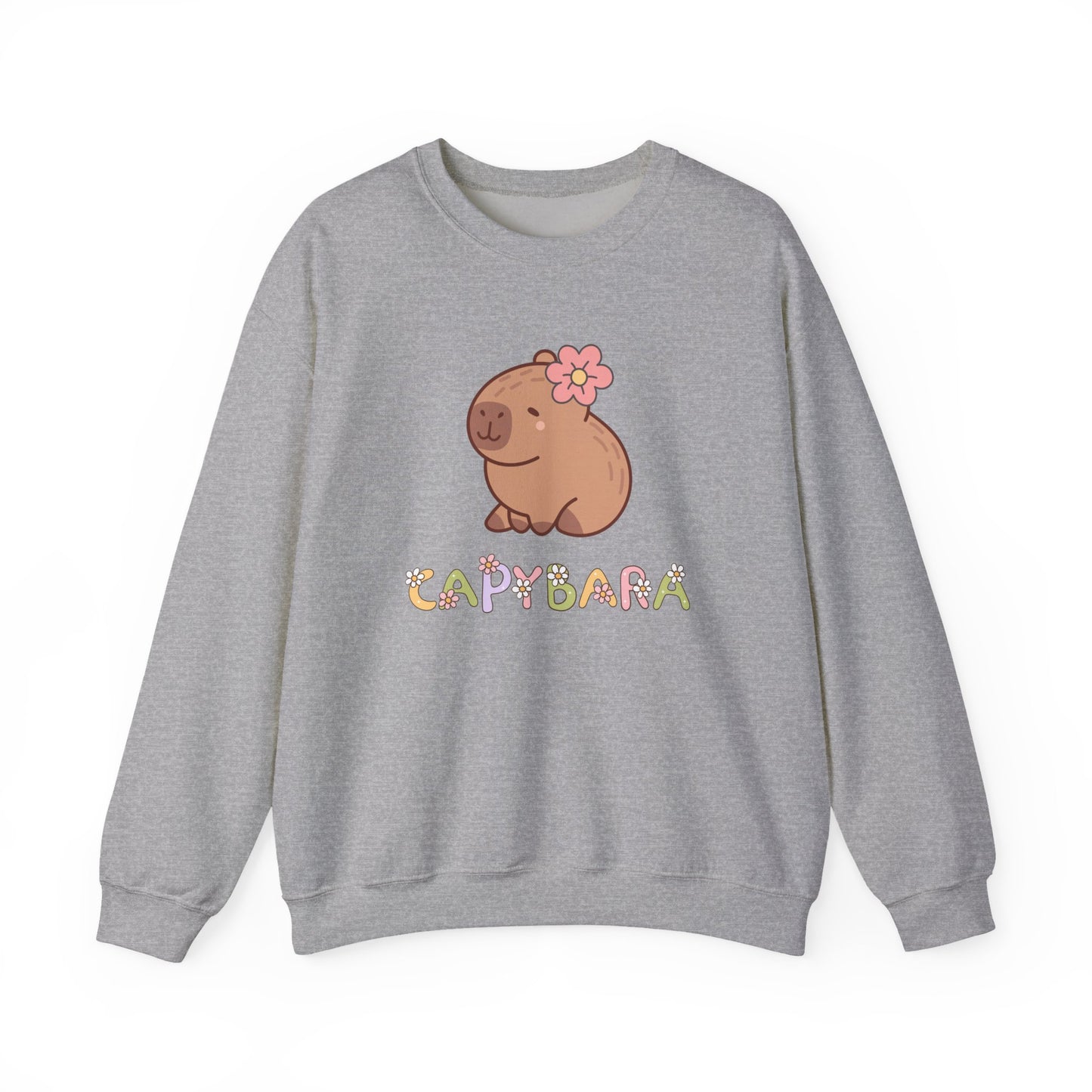 Cute Capybara Sweatshirt – Unisex Long Sleeve Cozy Pullover