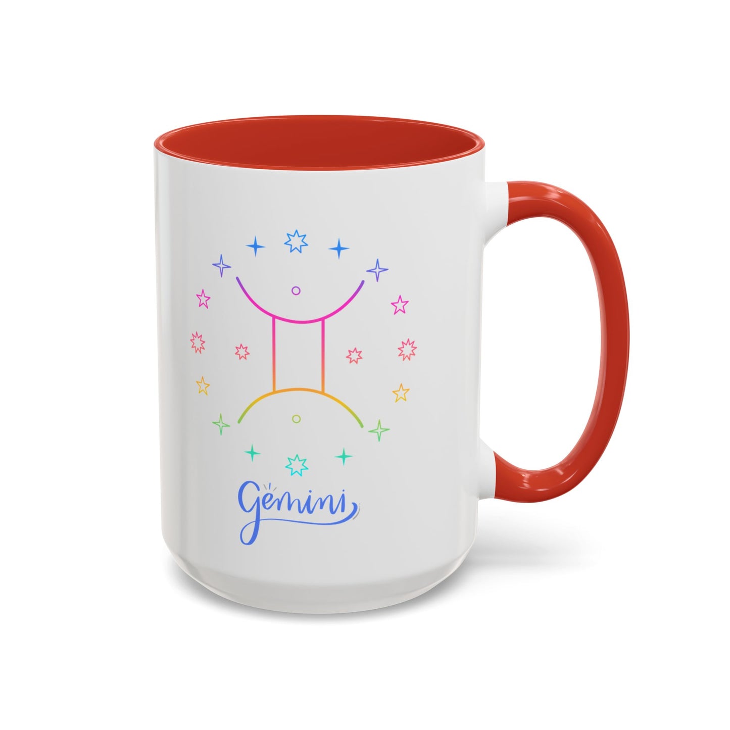 Gemini Starry Accent Coffee Mug - Colorful Horoscope Gift, Astrology Mug, Zodiac Lover Cup, Unique Birthday Present, Celestial Drinkware
