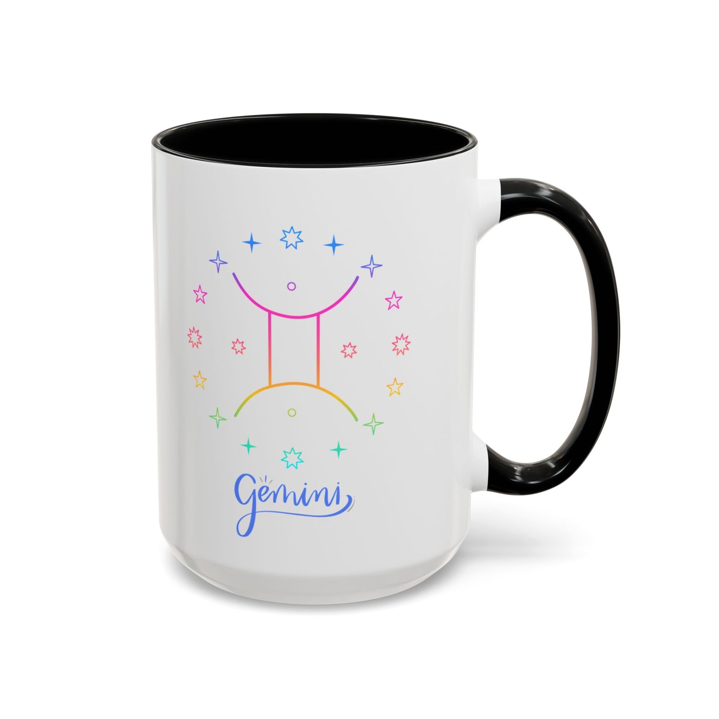Gemini Starry Accent Coffee Mug - Colorful Horoscope Gift, Astrology Mug, Zodiac Lover Cup, Unique Birthday Present, Celestial Drinkware