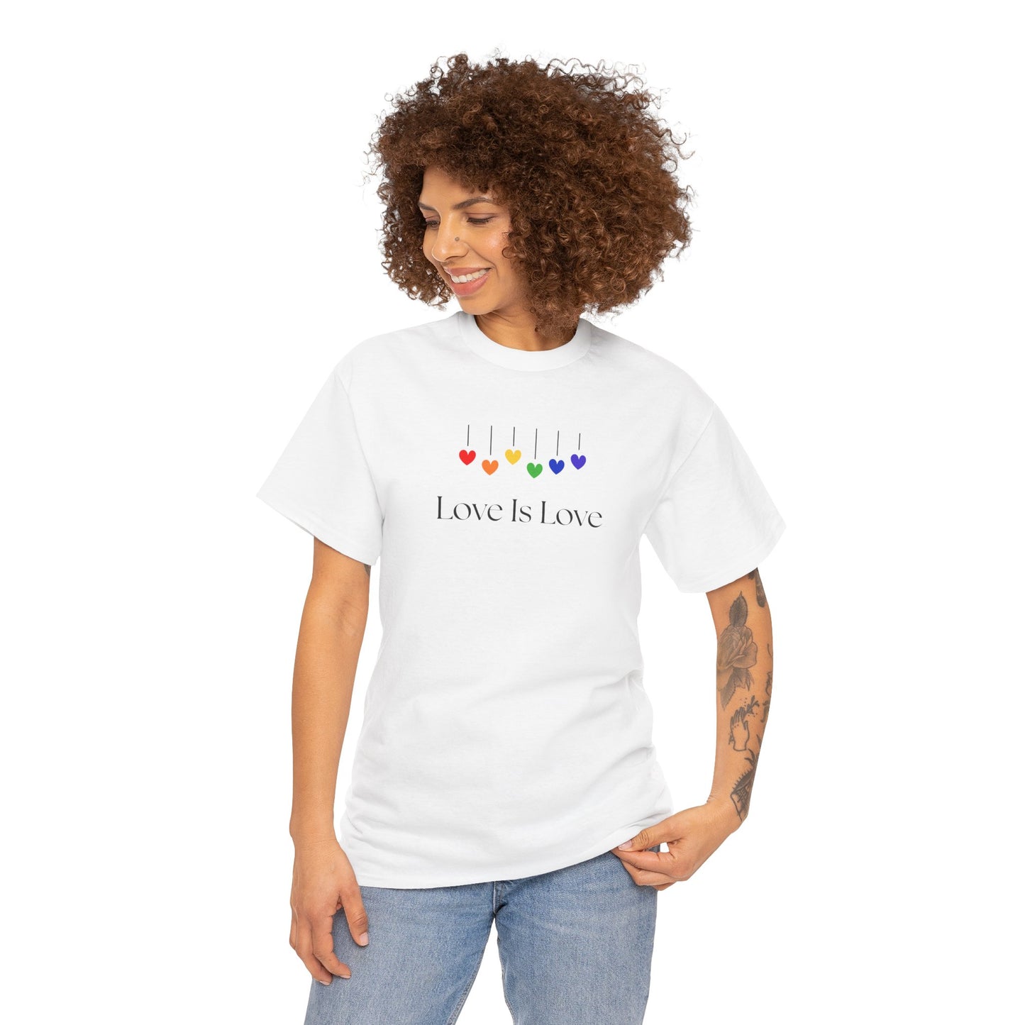 Love Is Love Rainbow Hearts Unisex Heavy Cotton Tee - LGBTQ Pride T-Shirt, Gift for Friends, Equality Apparel, Celebration Wear, [...]