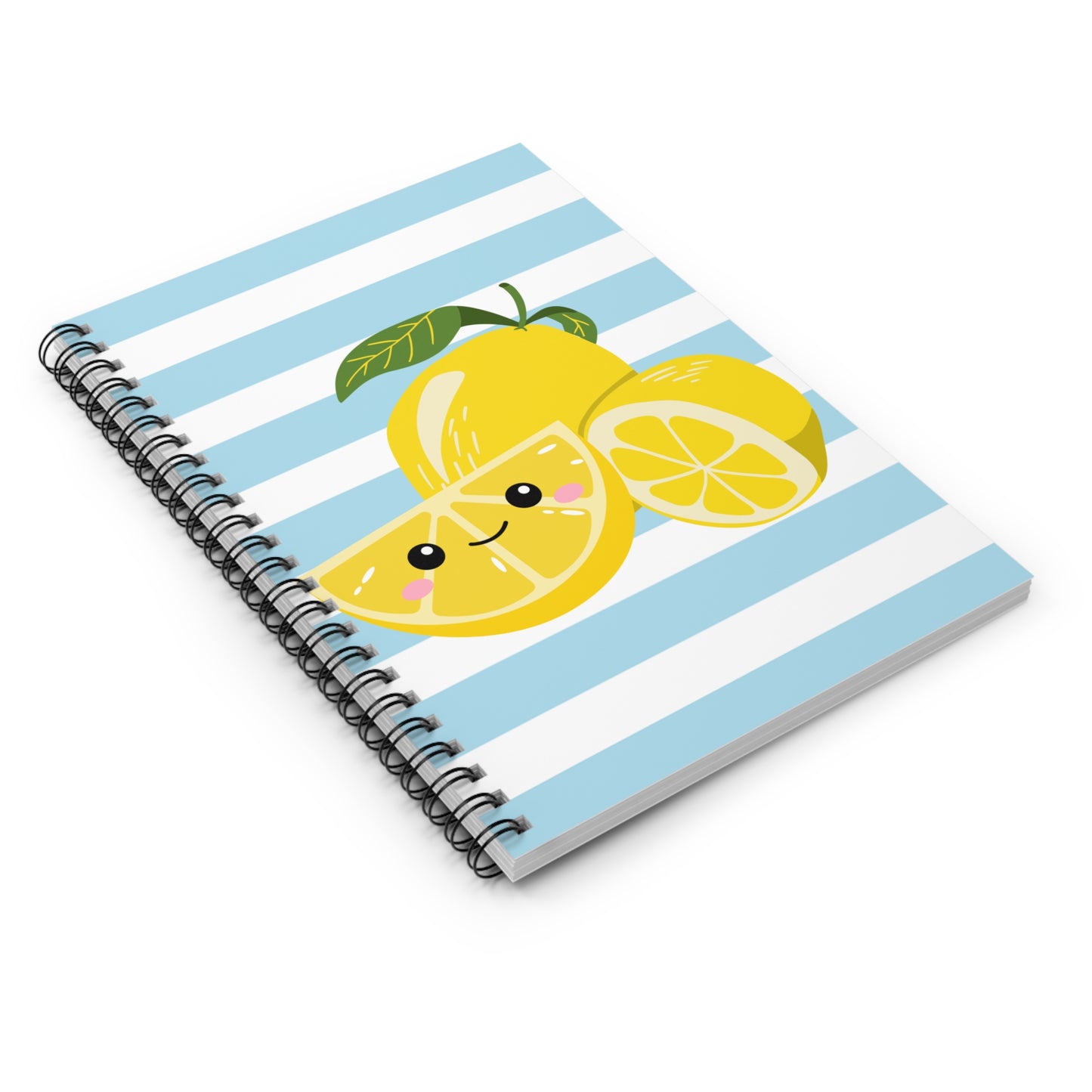 Striped Lemon Spiral Notebook - Perfect for School, Journaling, Gifts, Note Taking, Summer Vibes