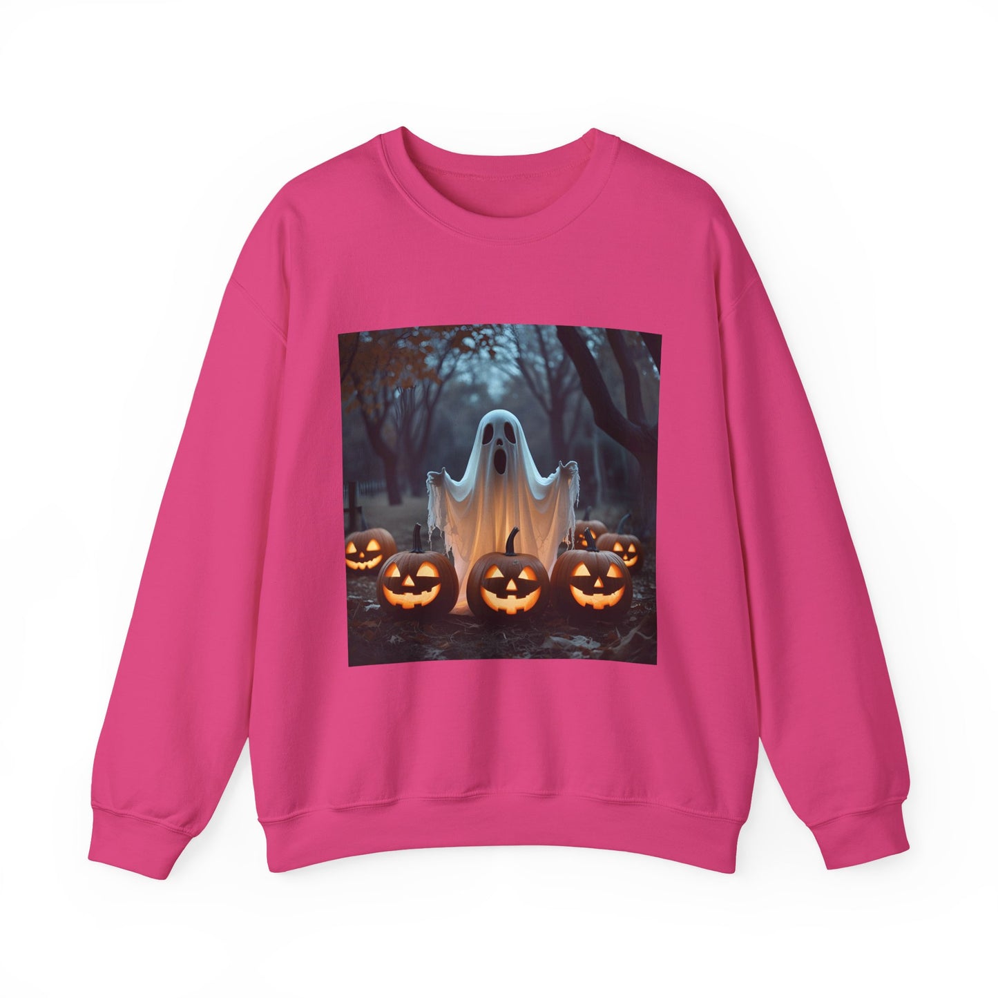 Halloween Spooky Crewneck Sweatshirt, Haunted Ghost Pumpkins Shirt, Unisex Halloween Apparel, Scary Sweatshirt, Fall Fashion
