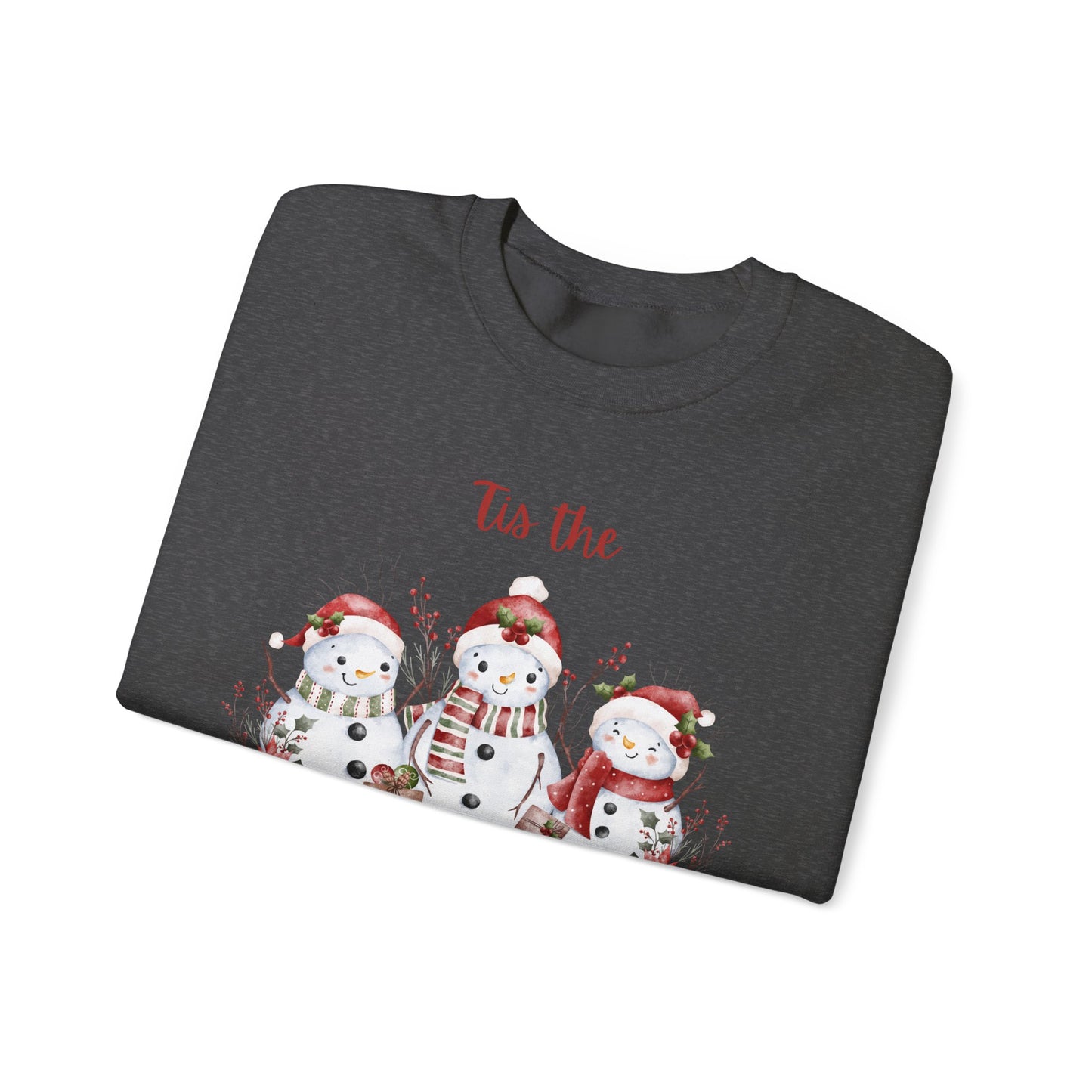 “’Tis the Season” Snowman Sweatshirt – Cozy Unisex Christmas Pullover