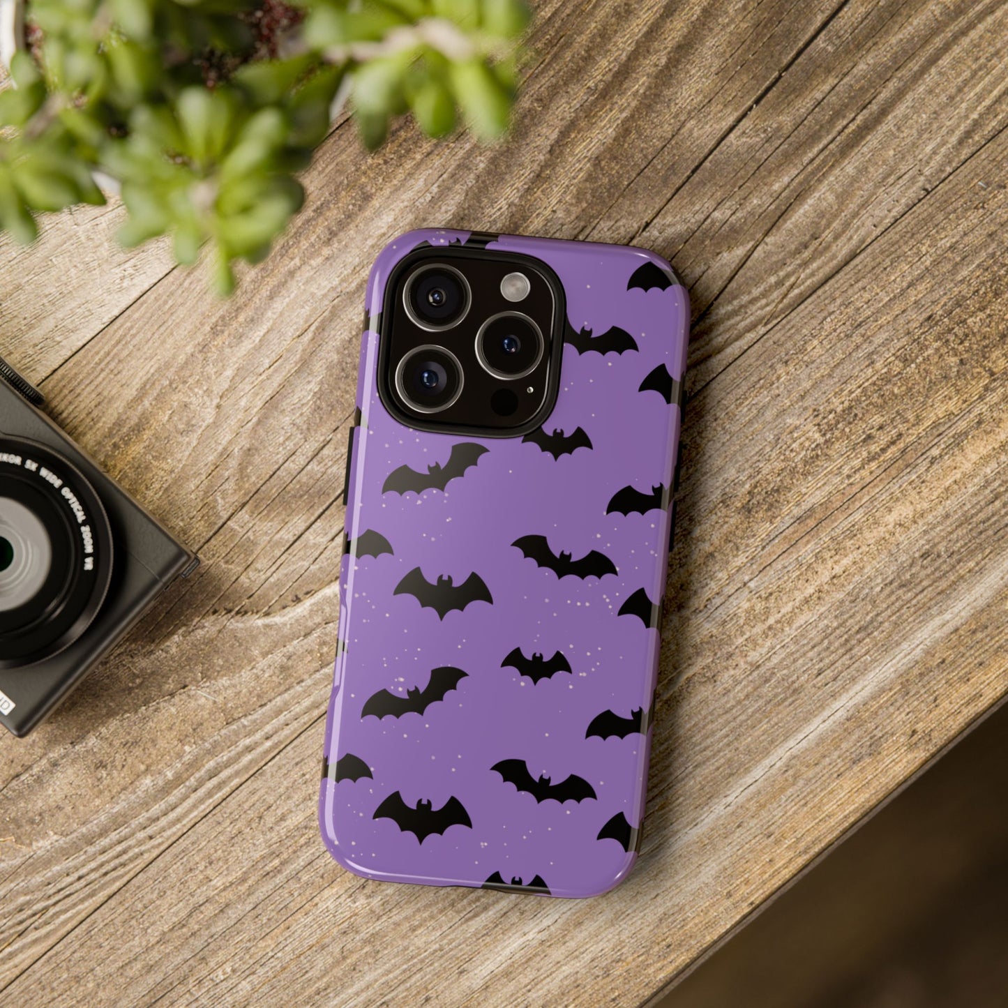Halloween Bat Phone Case, Cute Purple Bat Phone Cover, Tough Cell Phone Case, Gothic Design, Spooky Gift, Fall Decor