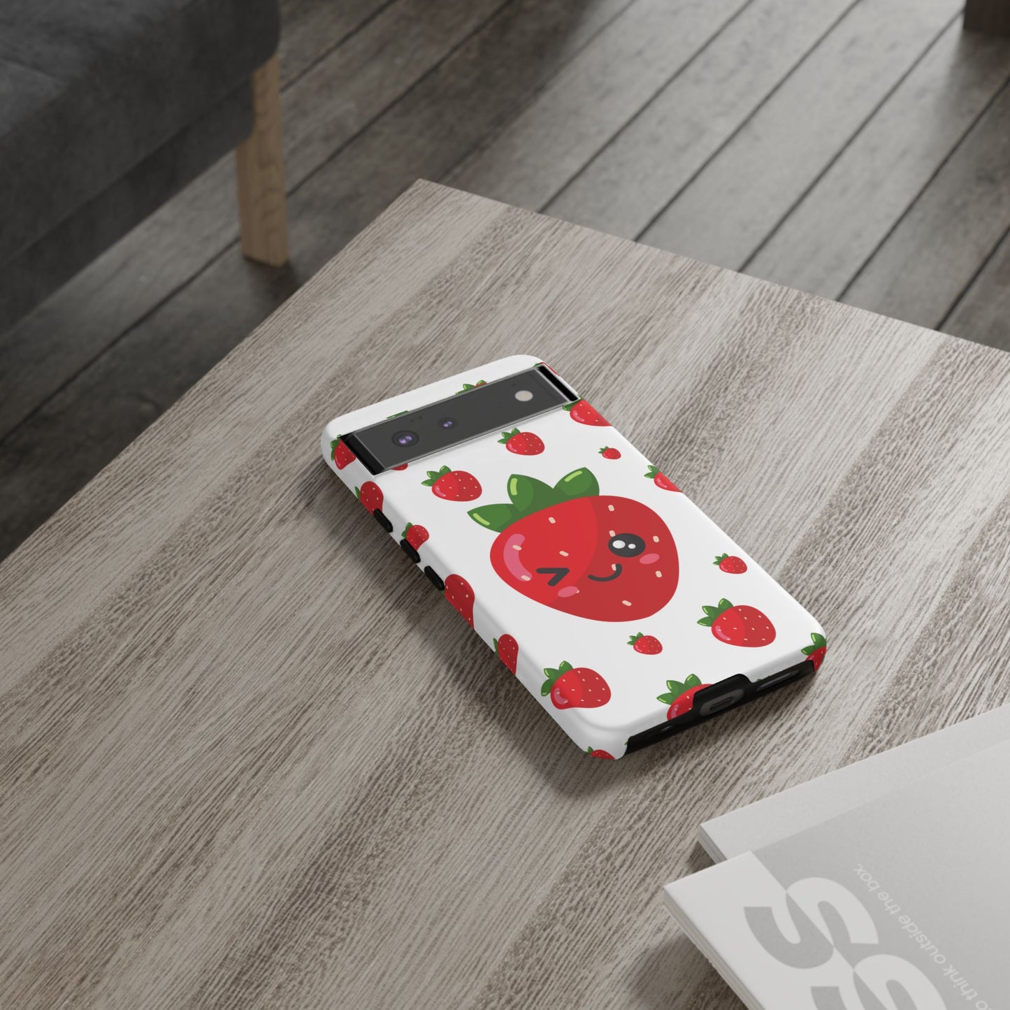 Kawaii Strawberry Phone Case - Cute Fruit Phone Cover, Fun Gift for Teens, Spring Accessory, Durable Tough Cases