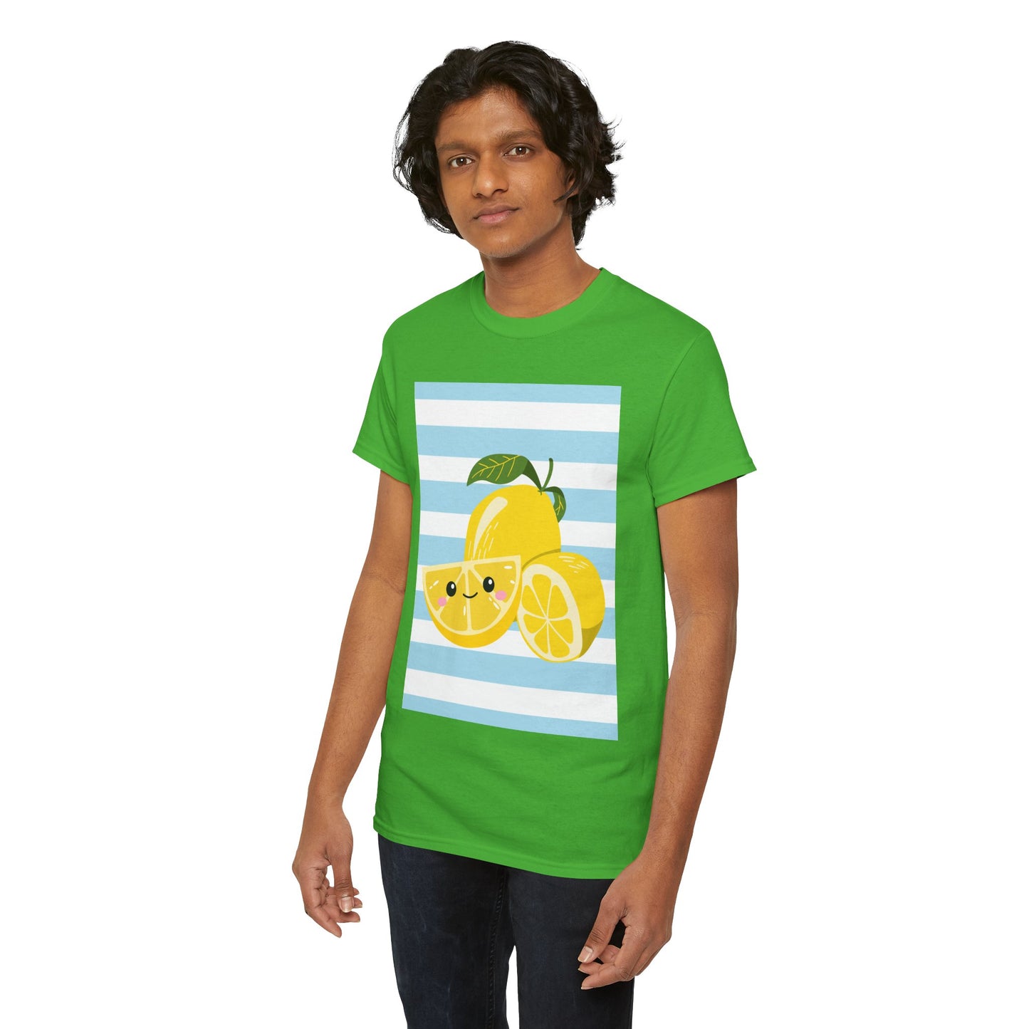 Lemon Unisex Heavy Cotton Tee, Cute Summer Shirt, Gift for Fruit Lovers, Fresh Style, Everyday Tee, Casual Outfit