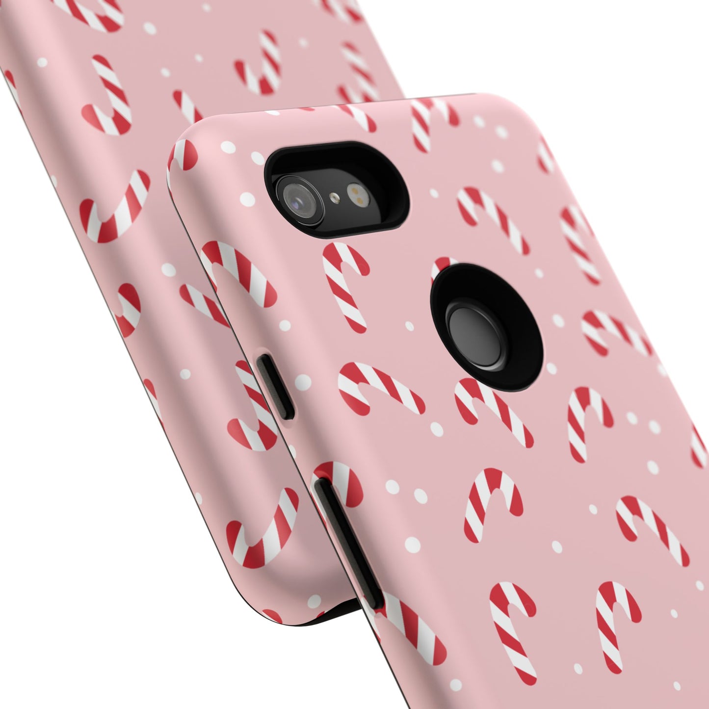 Pink Candy Cane Phone Case, Tough Phone Cover, Christmas Gift, Holiday Decor, Festive Tech Accessory, Cute Cell Phone Case