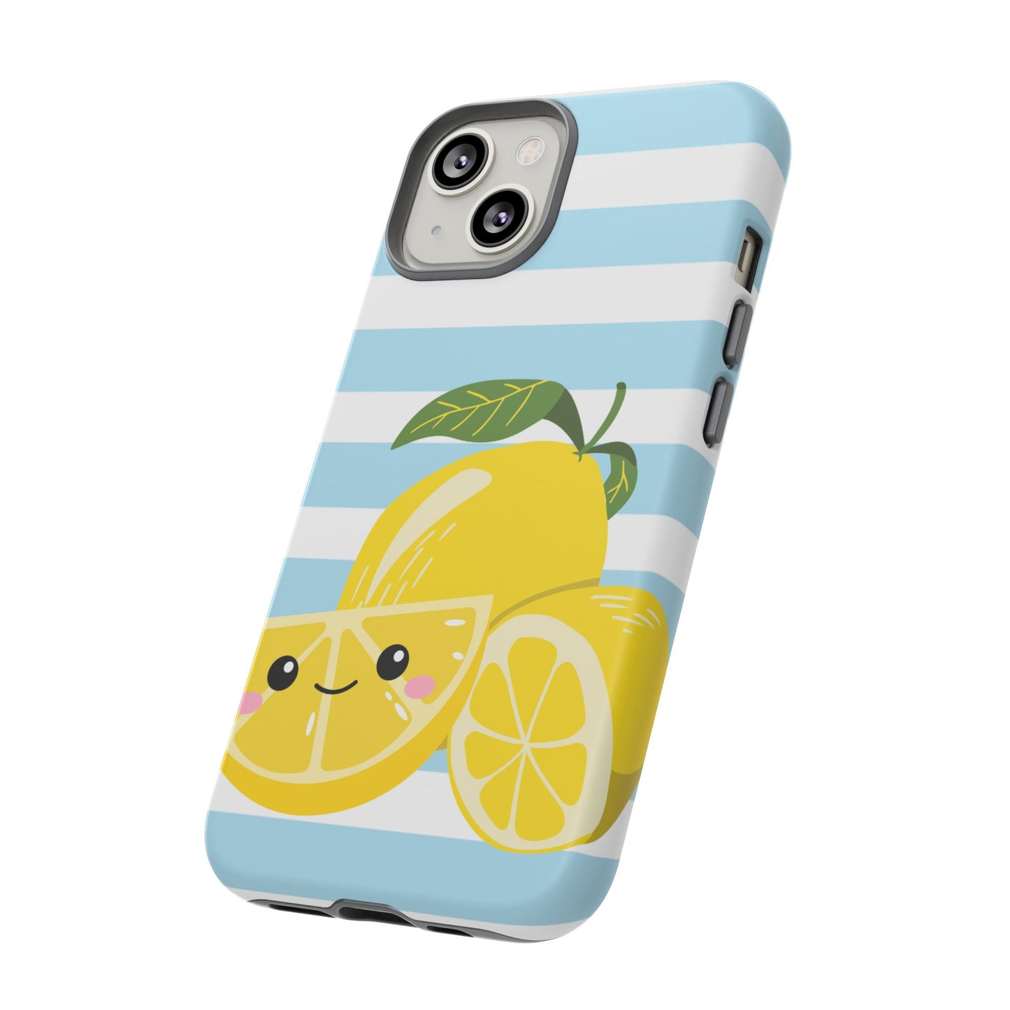 Striped Lemon Phone Case - Tough Cases, Fruit Design, Fun iPhone Cover, Summer Accessories, Bright Phone Protection
