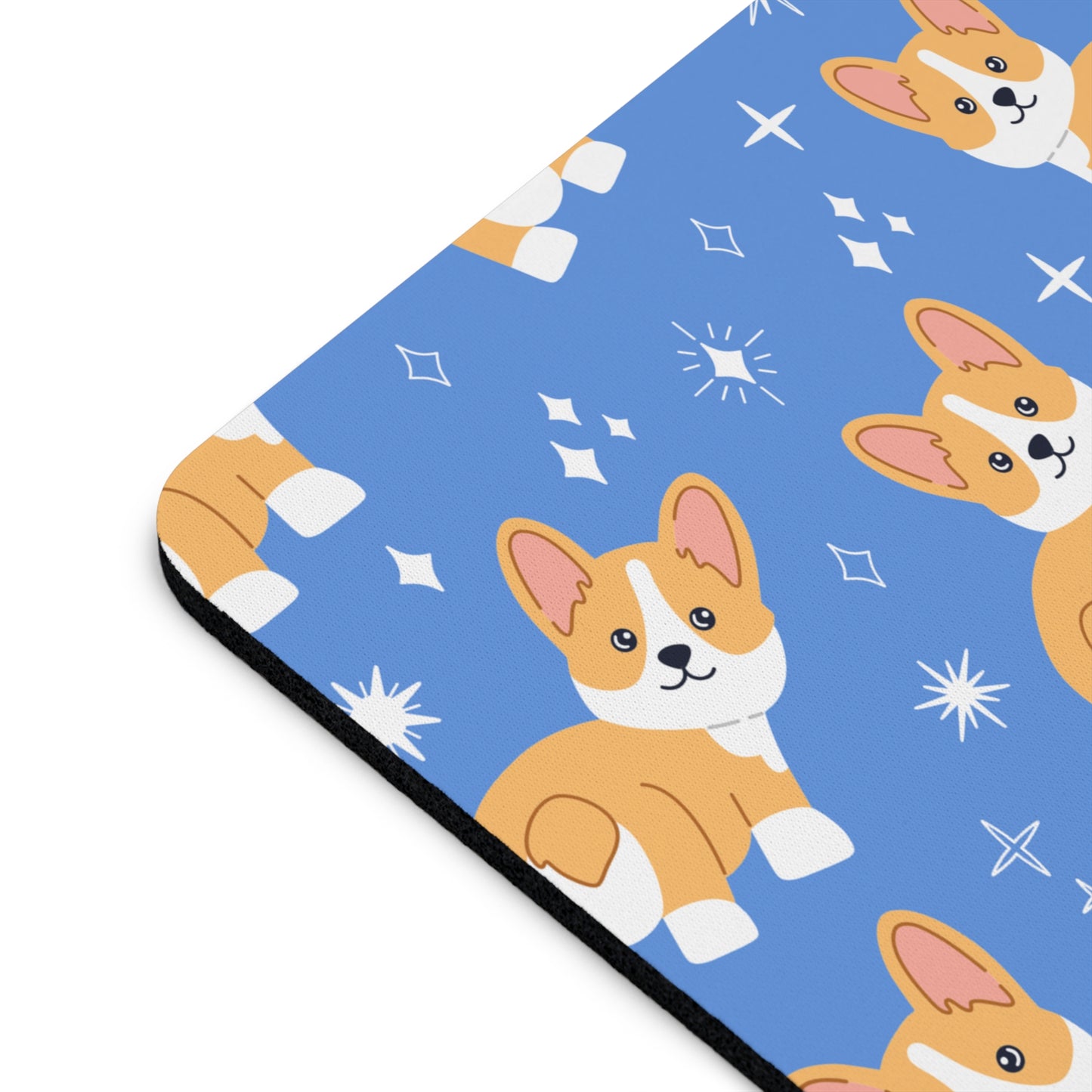 Cute Corgi Mouse Pad, Blue Dog Lover Desk Accessory, Office Gift for Pet Owners, Animal Lover