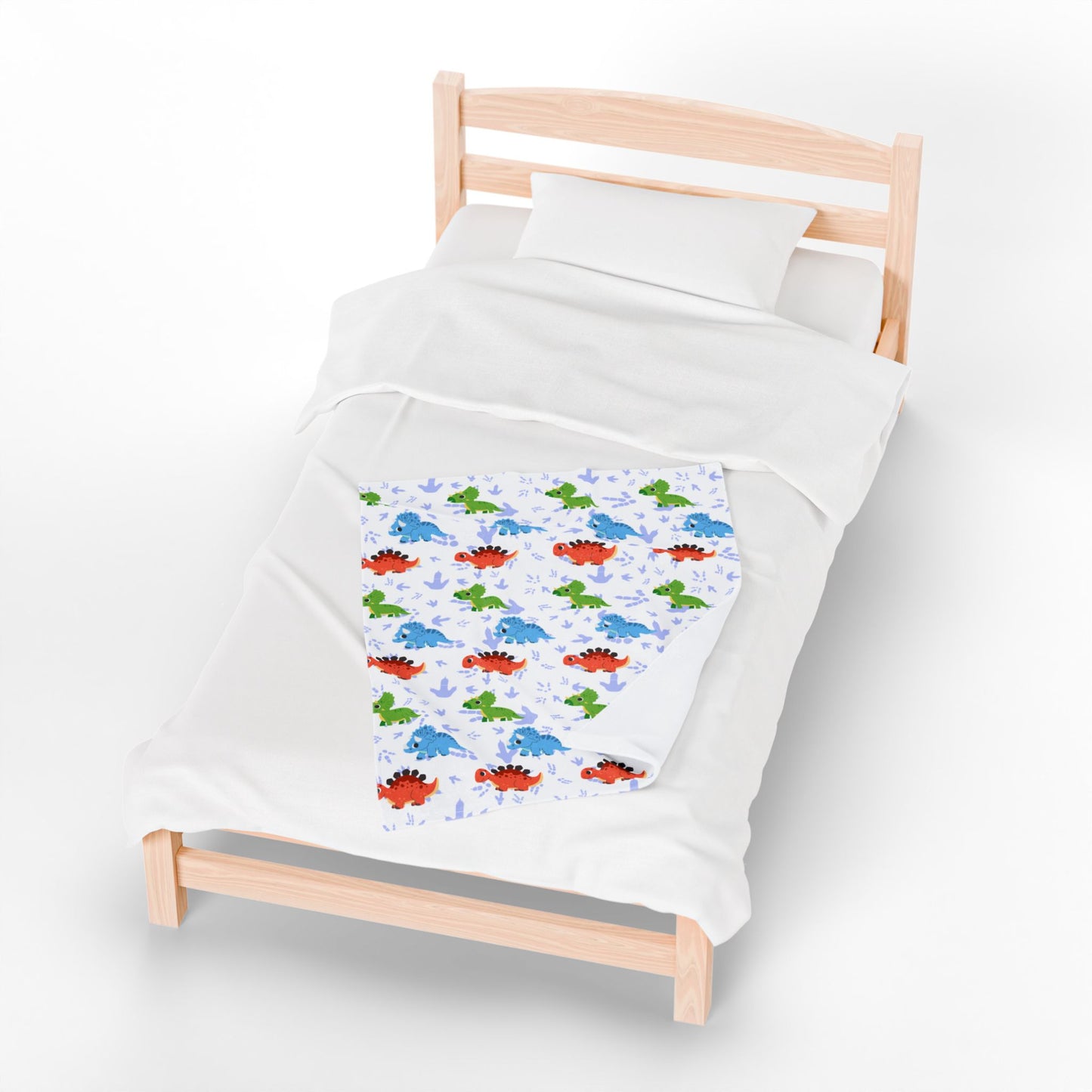 Colorful Dino Friends Plush Blanket - Cartoon Dinosaurs Velveteen Throw for Kids