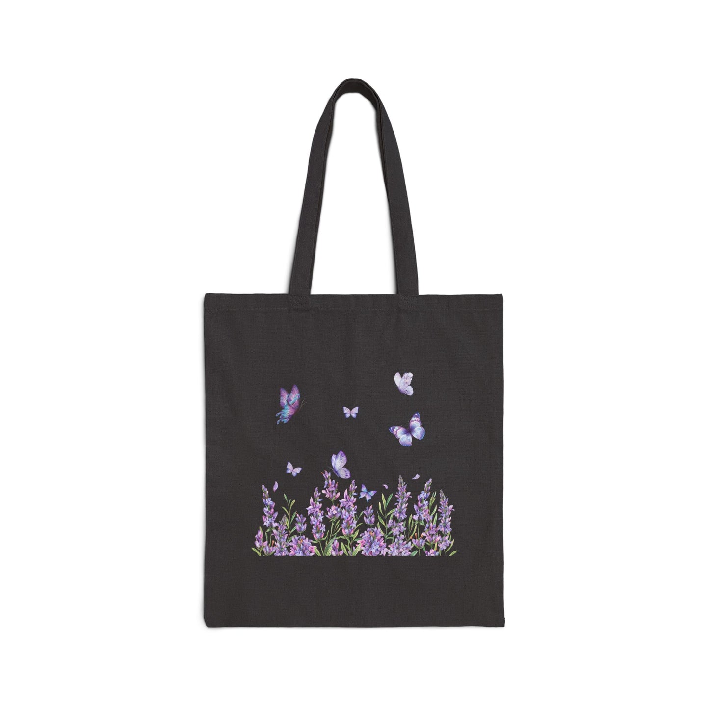 Lavender Butterfly Canvas Tote Bag – Nature-Inspired Reusable Bag