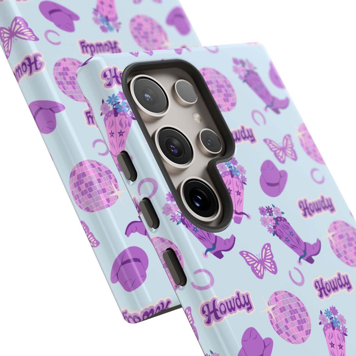 Pink Purple Western Phone Case | Tough Cases | Howdy Design, Colorful Cowboy Accessories, Gift for Cowgirl, Fun Phone Cover